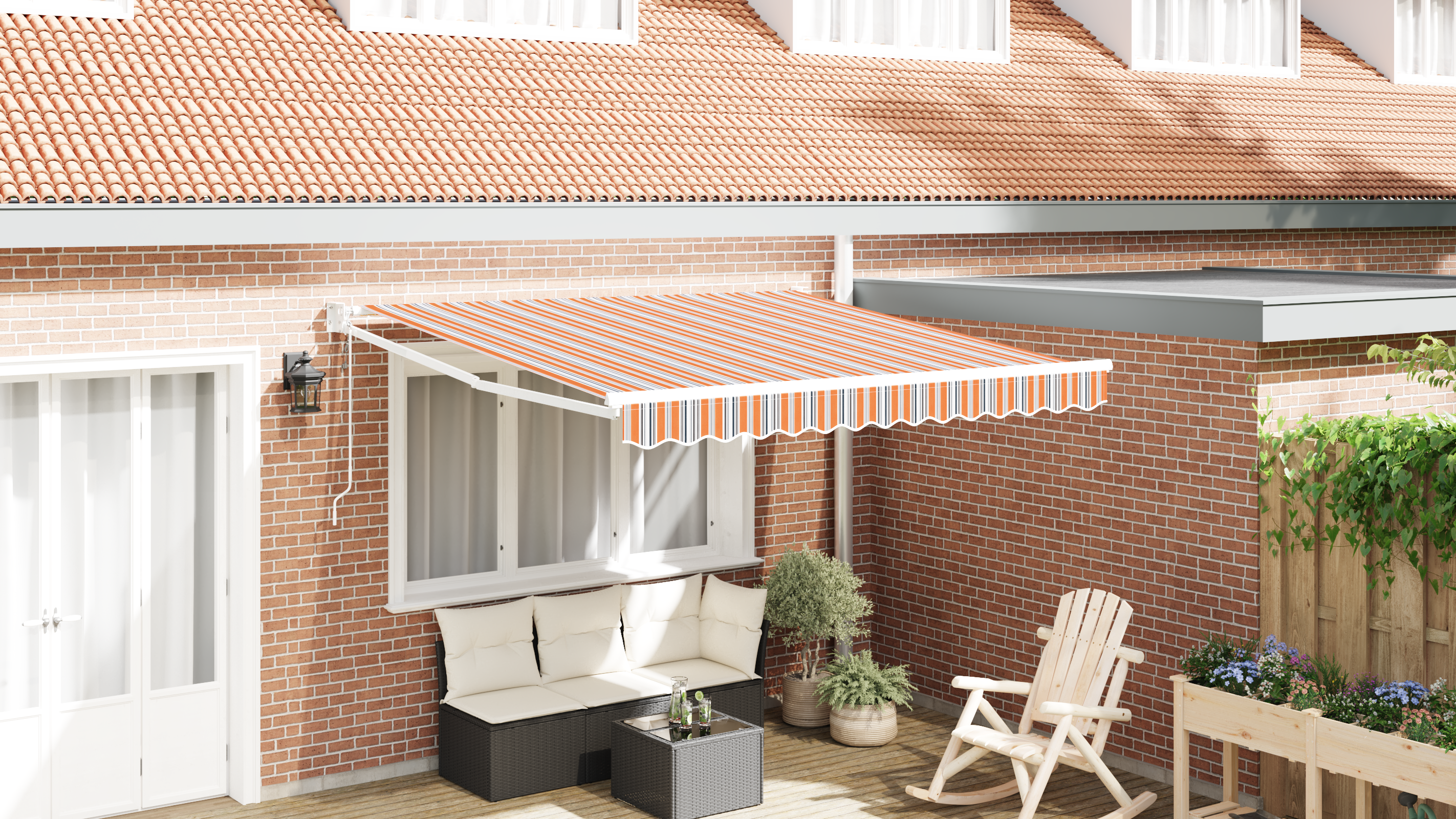 vidaXL Cortina Retractabilă Multicolour 300 x 250 cm țesătură vidaXL Cortina Retractabilă Multicolour 300 x 250 cm țesătură