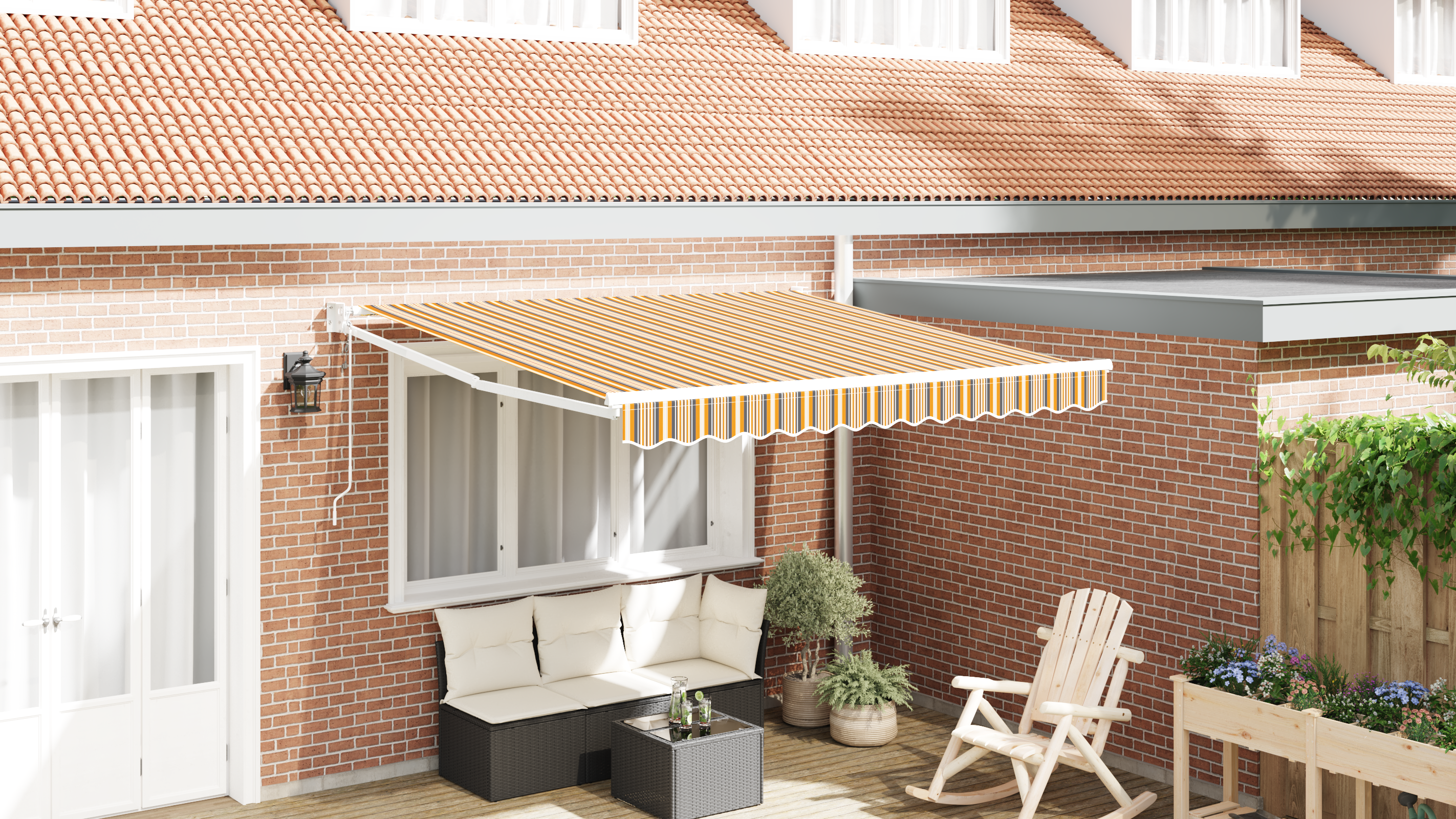 vidaXL Cortina Retractabilă Multicolour 300 x 250 cm țesătură vidaXL Cortina Retractabilă Multicolour 300 x 250 cm țesătură