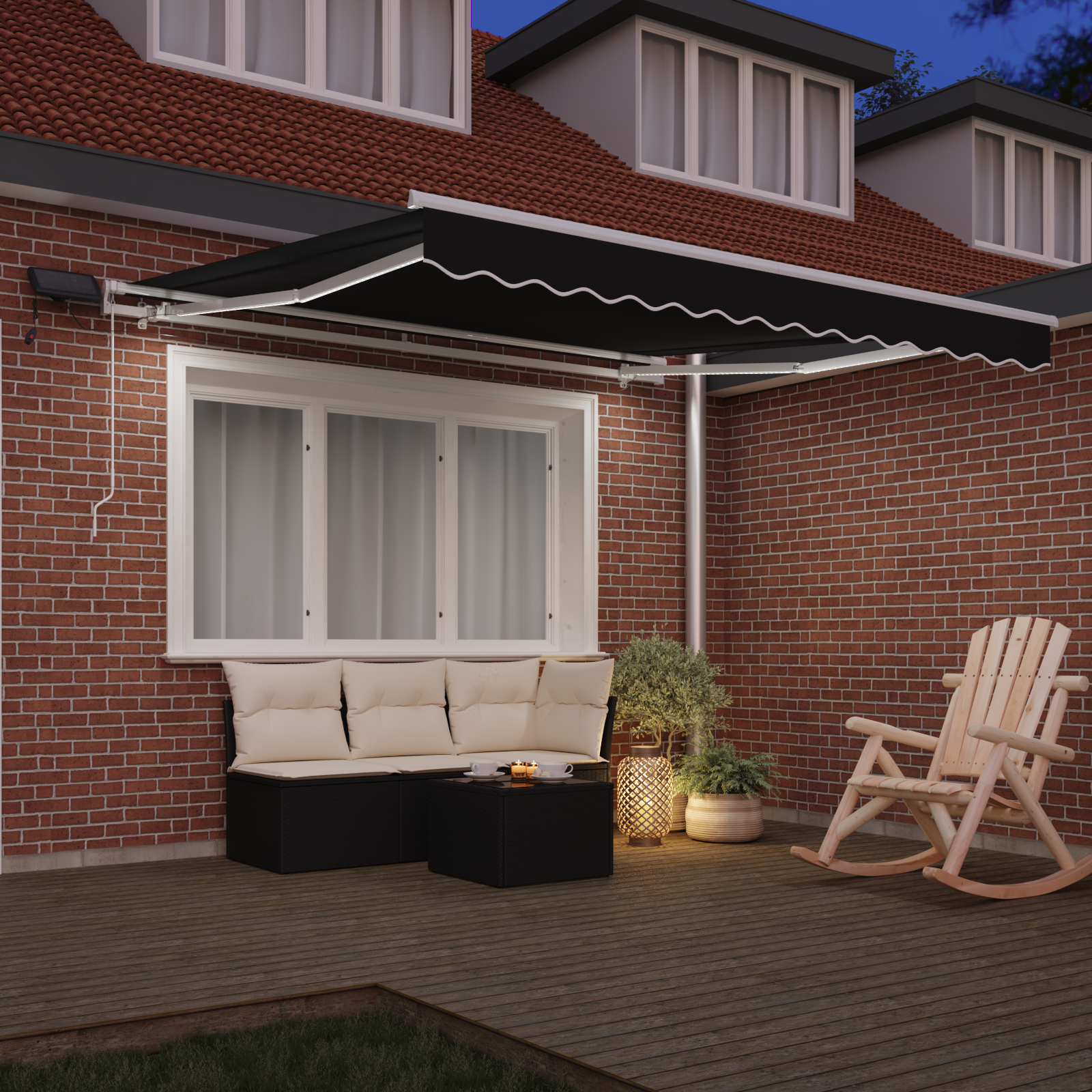 vidaXL Cortina Retractabilă Negru 300 x 250 cm Material textil și oțel