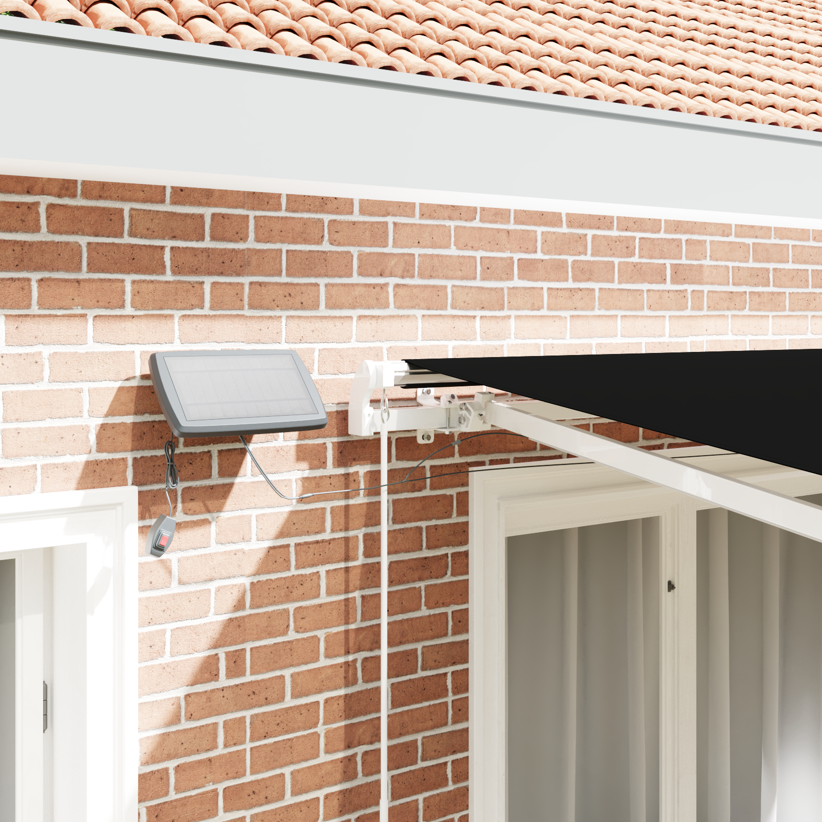 vidaXL Cortina Retractabilă Negru 300 x 250 cm Material textil și oțel