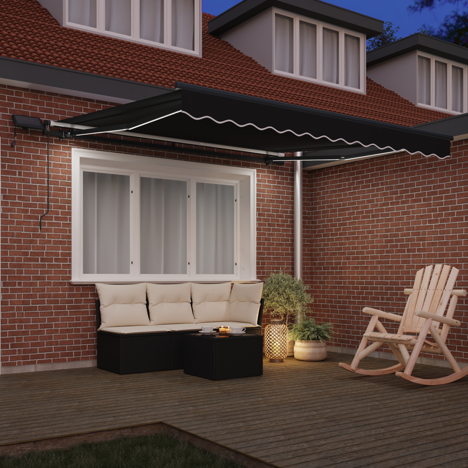 vidaXL Cortina Retractabilă Manual Negru 300 x 250 cm țesătură vidaXL Cortina Retractabilă Manual Negru 300 x 250 cm țesătură
