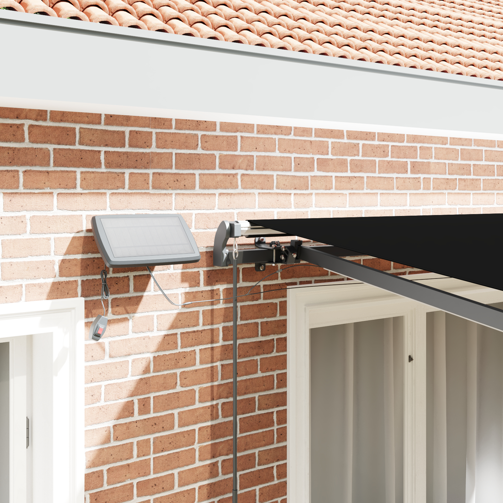 vidaXL Cortina Retractabilă Manual Negru 300 x 250 cm țesătură vidaXL Cortina Retractabilă Manual Negru 300 x 250 cm țesătură