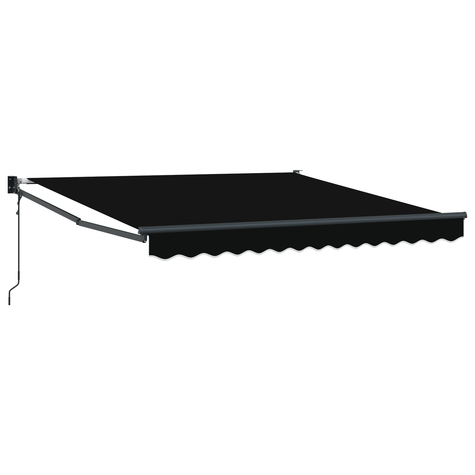 vidaXL Umbrela retractabilă automată, neagră, 300 x 250 cm vidaXL Umbrela retractabilă automată, neagră, 300 x 250 cm