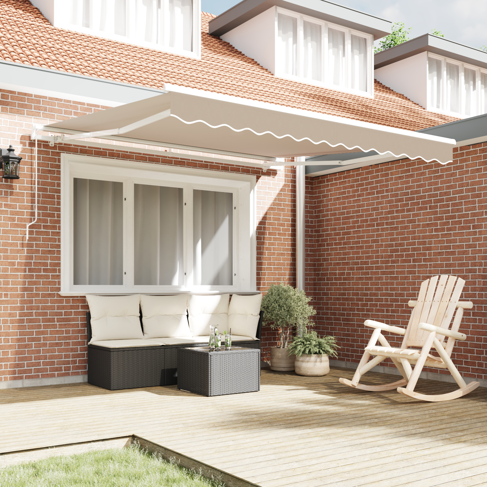 vidaXL Umbra Retractabilă Manuală Bej 300x250 cm de la vidaXL Umbra Retractabilă Manuală Bej 300x250 cm de la