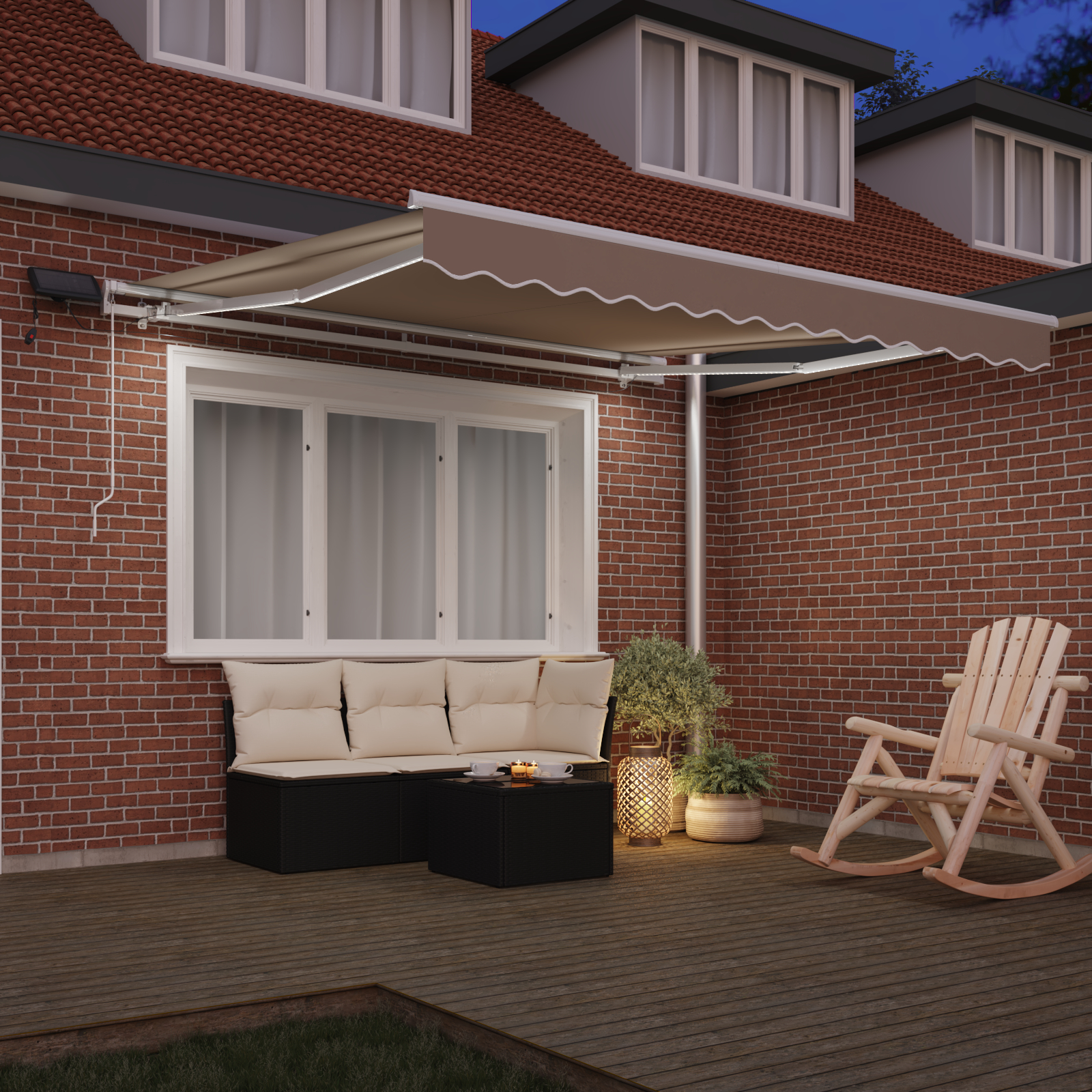vidaXL Marchiză Retractabilă with Manual Bej 300 x 250 cm Bej