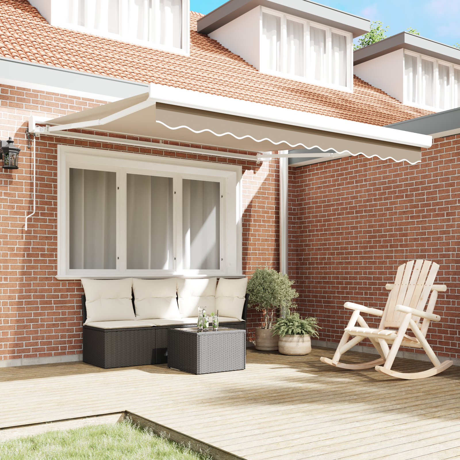 vidaXL Markiză Retractabilă Automat Bej 300 x 250 cm