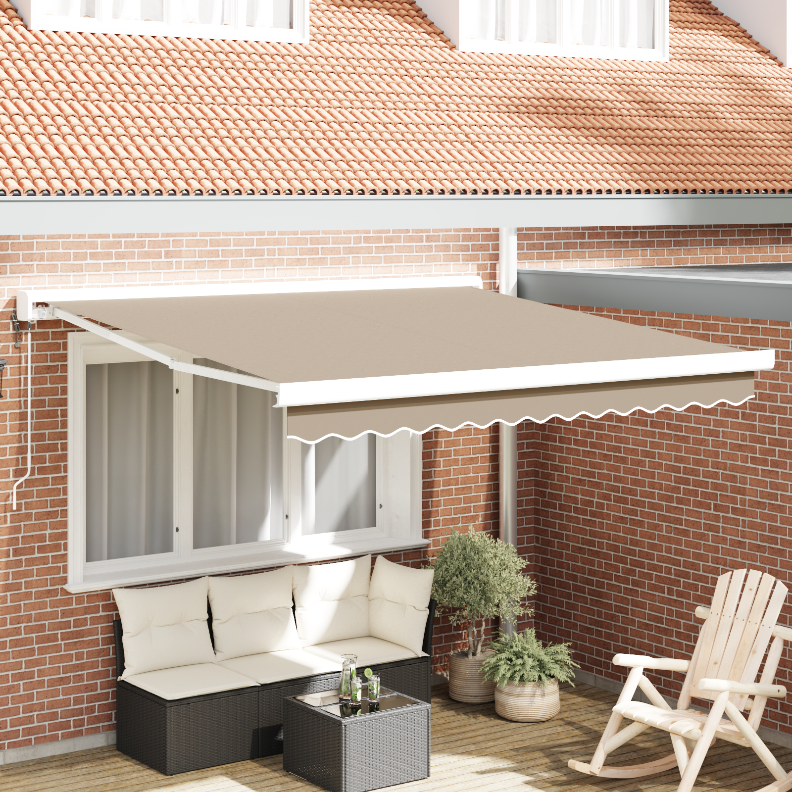 vidaXL Markiză Retractabilă Automat Bej 300 x 250 cm