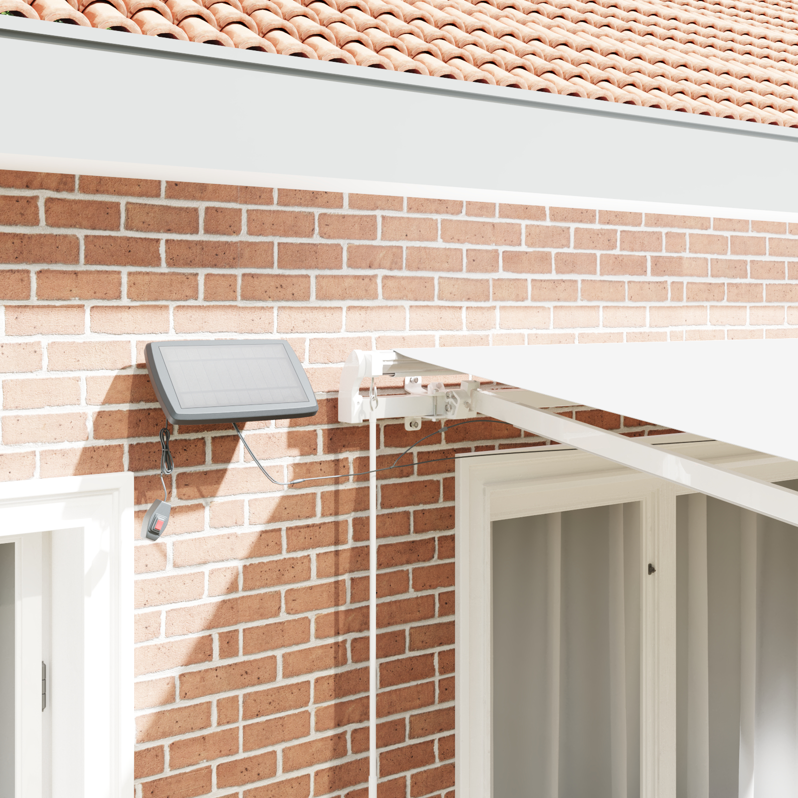 vidaXL Cortina Retractabilă Alb 300 x 250 cm Material textil și oțel