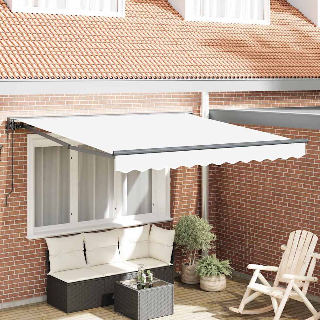 vidaXL Cortina Retractabilă Alb 300 x 250 cm Poliester și metal