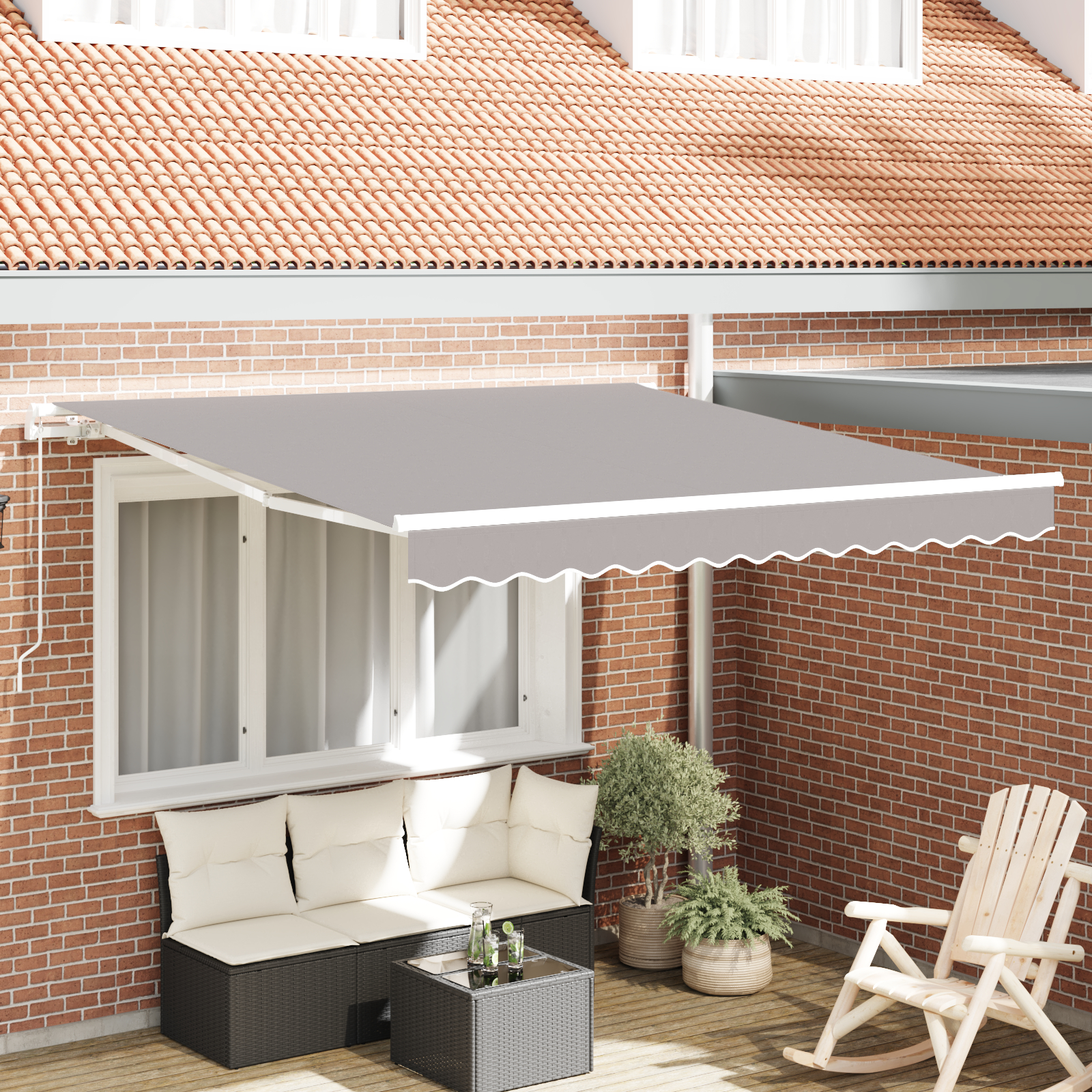 vidaXL Pergola Manuală Retractabilă , Gri, 300x250 cm