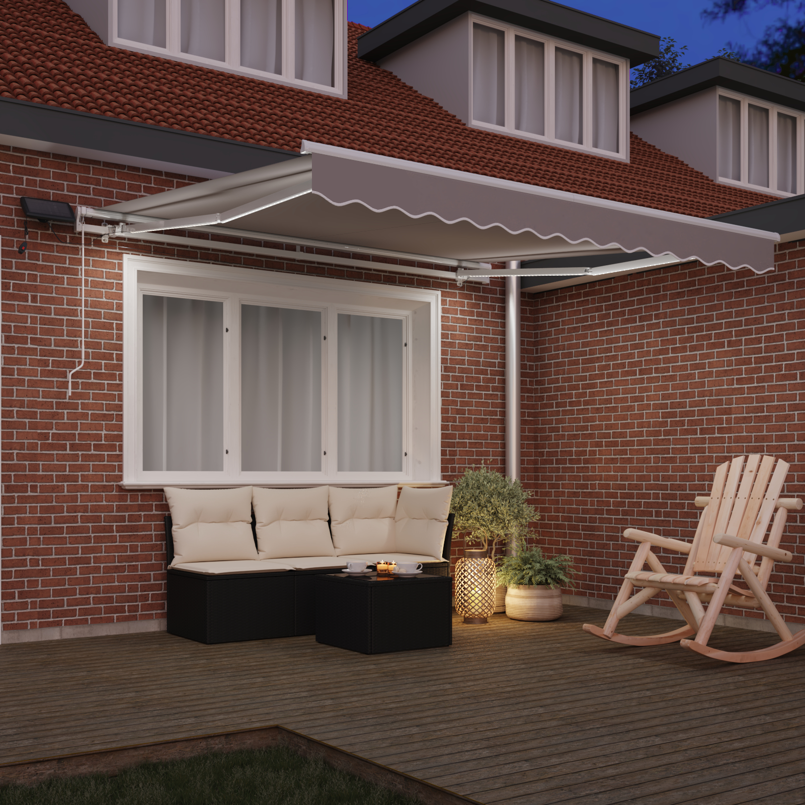 vidaXL Cortina Retractabilă Manual Gri deschis 300 x 250 cm