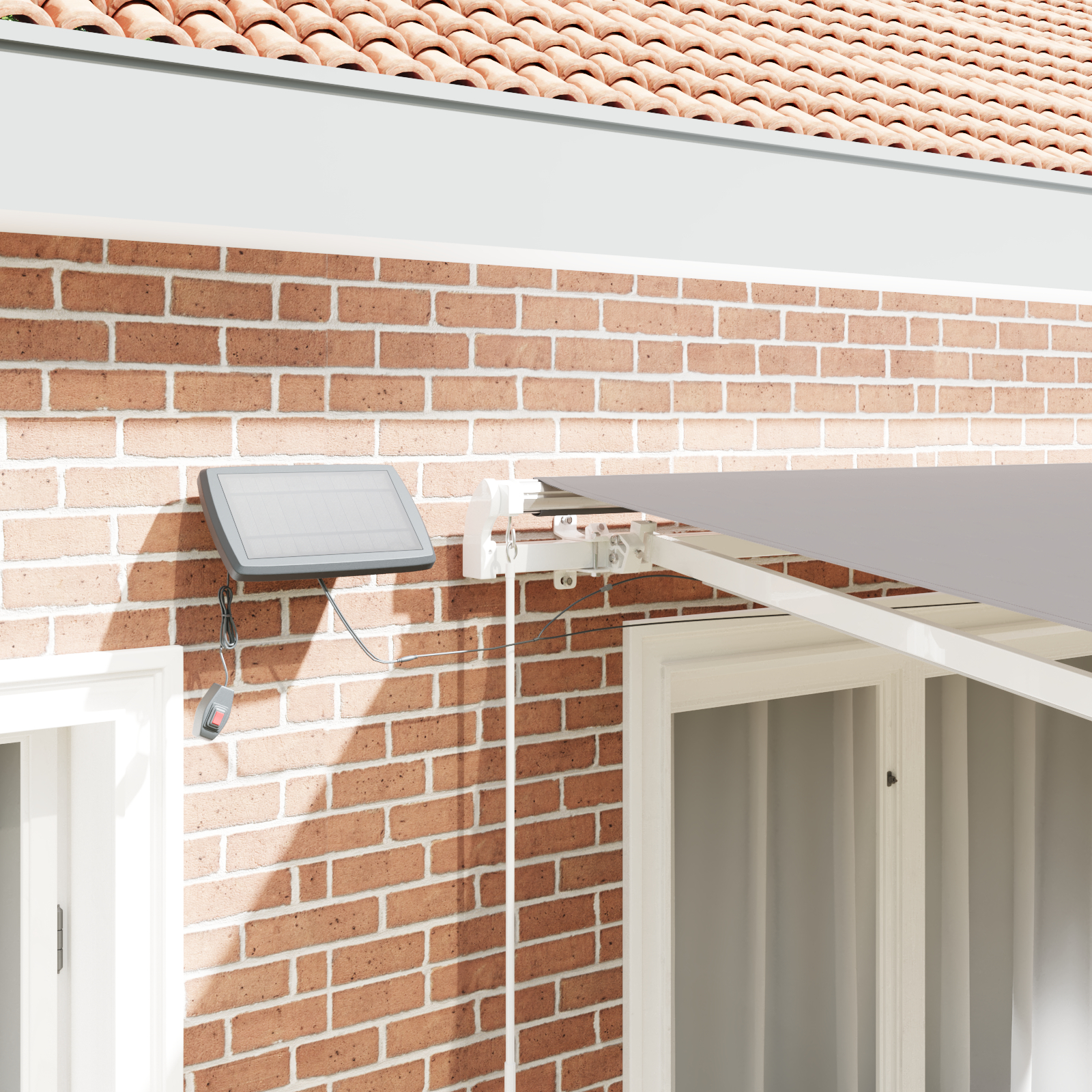 vidaXL Cortina Retractabilă Manual Gri deschis 300 x 250 cm