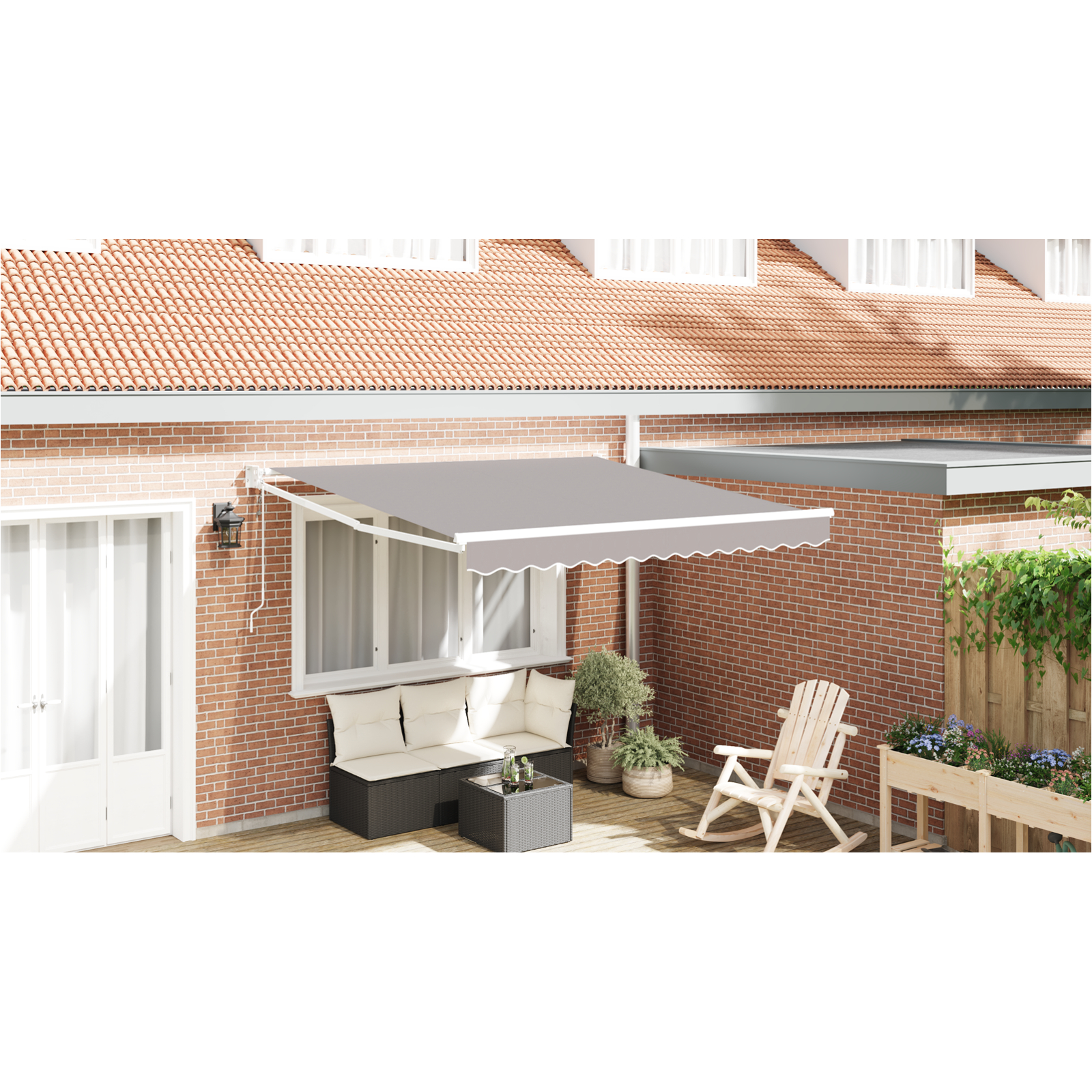 vidaXL <strong>Markiza automată retractabilă</strong> gri deschis 300 x 250 cm vidaXL <strong>Markiza automată retractabilă</strong> gri deschis 300 x 250 cm