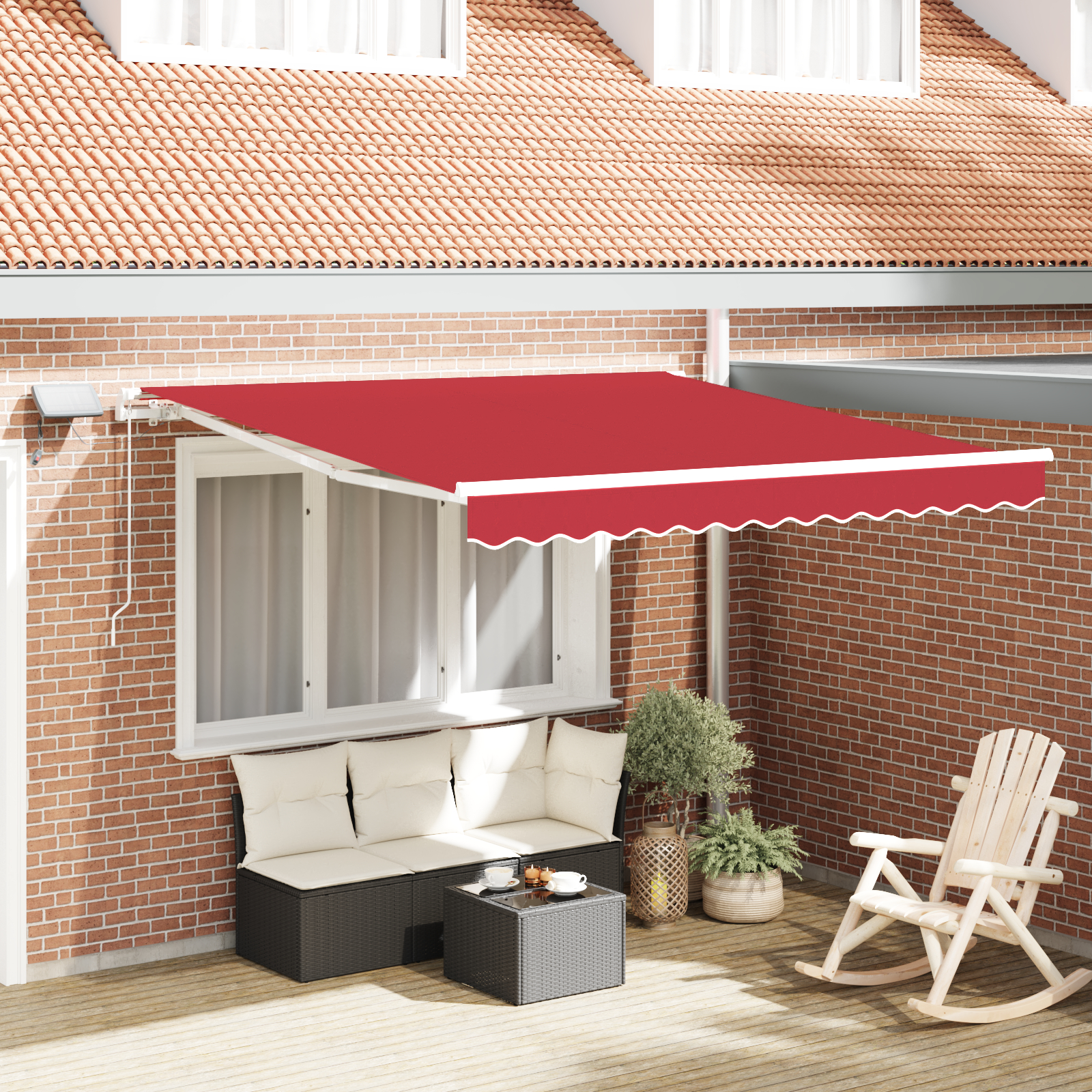 vidaXL Cortina Retractabilă with Manual 300 x 250 cm Roșu vidaXL Cortina Retractabilă with Manual 300 x 250 cm Roșu
