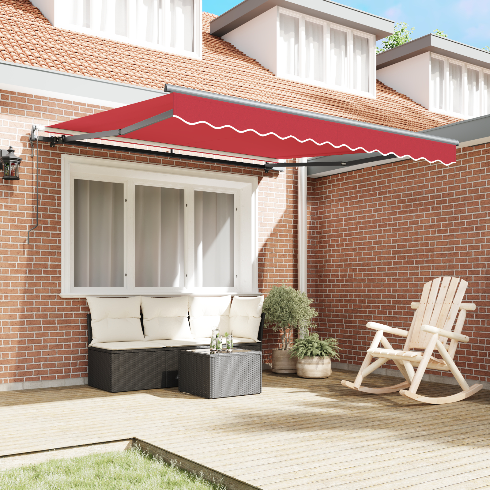 vidaXL Pergolă Retractivă Roșie 300 x 250 cm vidaXL Pergolă Retractivă Roșie 300 x 250 cm