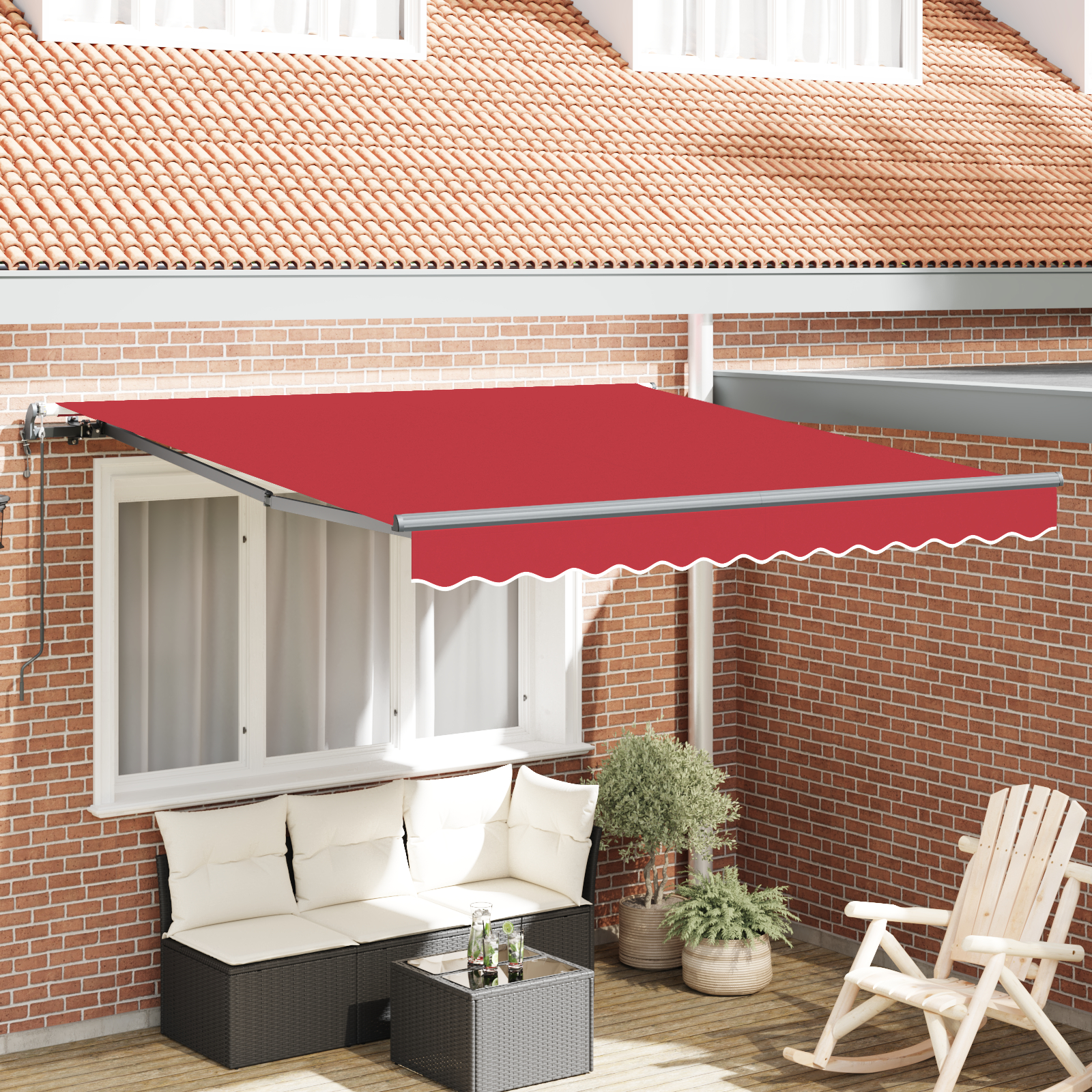vidaXL Pergolă Retractivă Roșie 300 x 250 cm vidaXL Pergolă Retractivă Roșie 300 x 250 cm