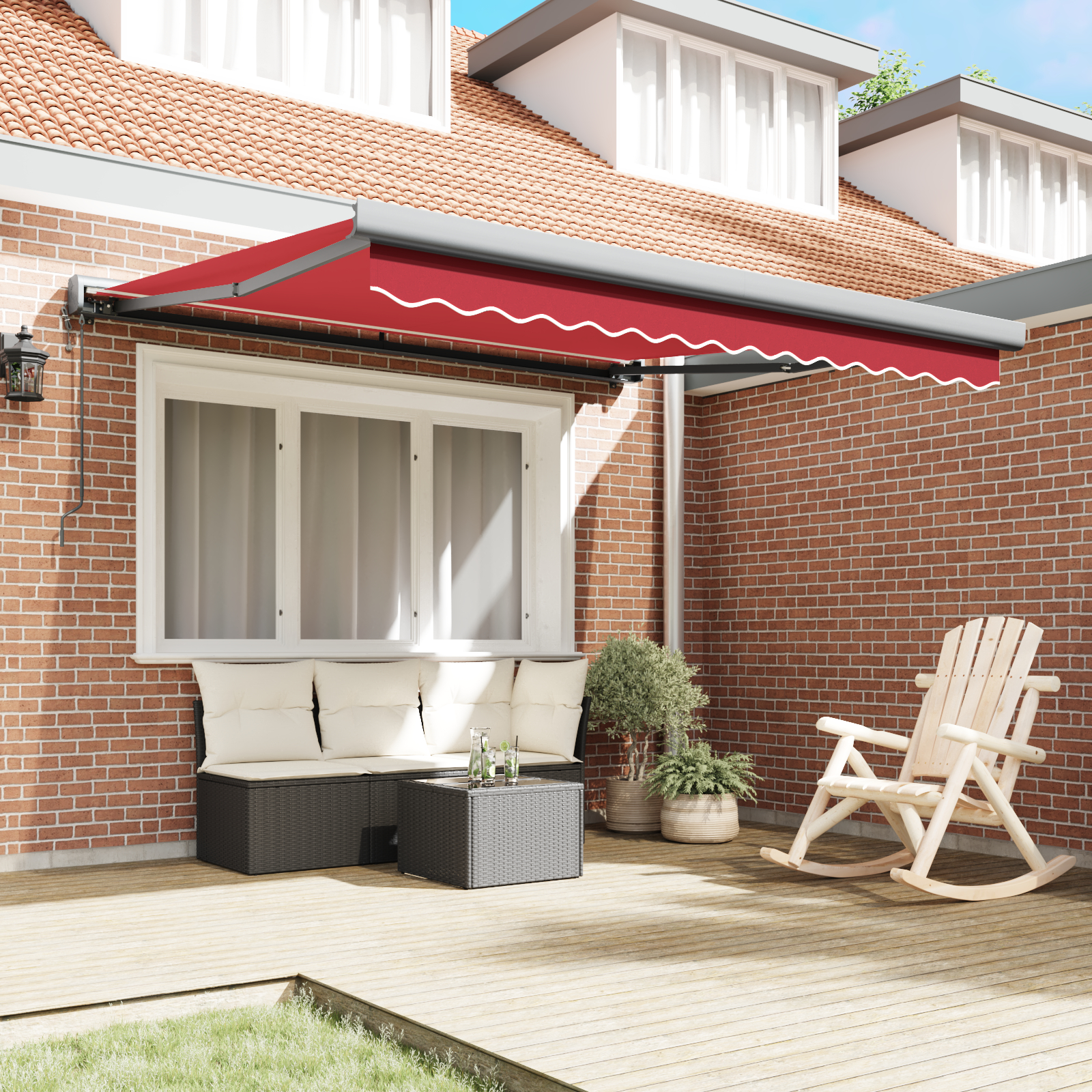 vidaXL Cortina Retractabilă Roșu 300 x 250 cm Material textil, Metal vidaXL Cortina Retractabilă Roșu 300 x 250 cm Material textil, Metal