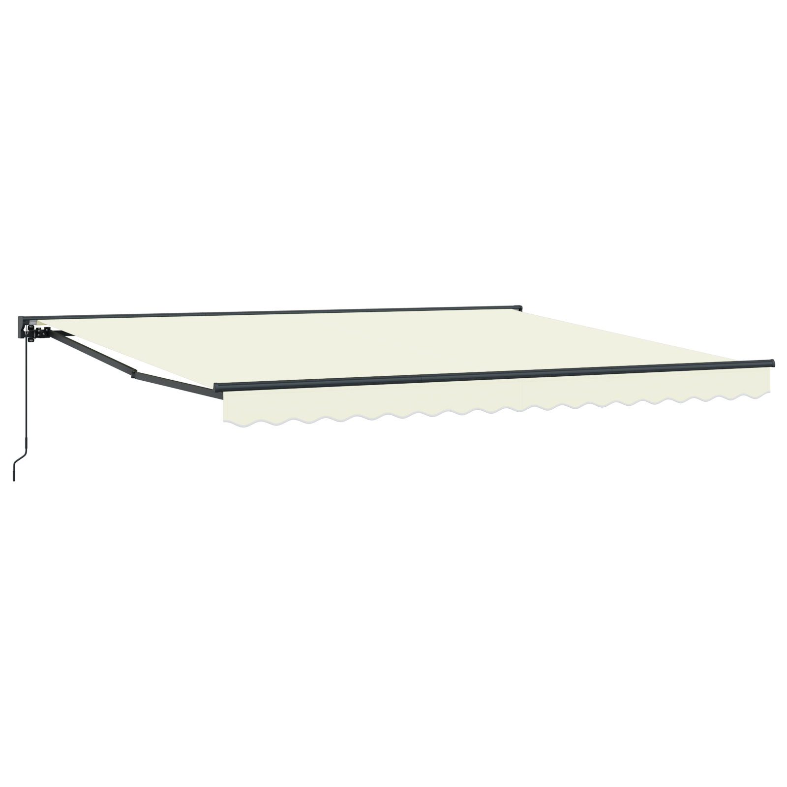 vidaXL Cortina Retractabilă Crem 350 x 250 cm Material textil, Metal