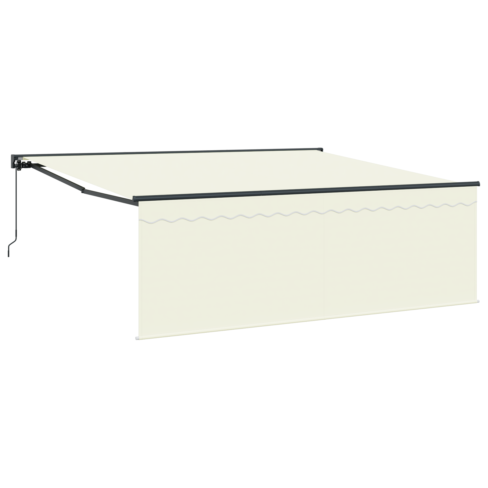 vidaXL Cortina Retractabilă Crem 350 x 250 cm Material textil, Metal