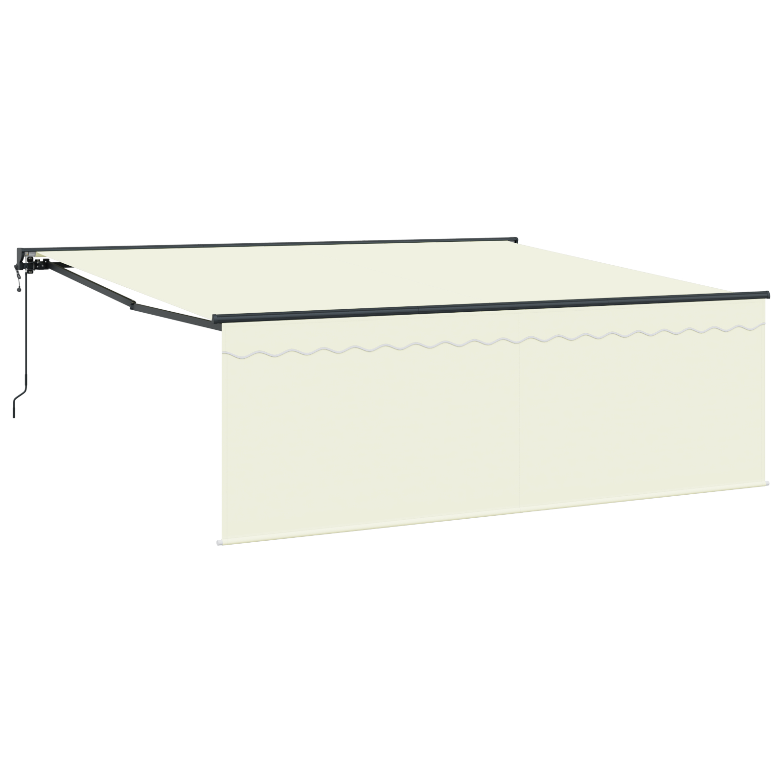 vidaXL Cortina Retractabilă Crem 350 x 250 cm Material textil, Metal vidaXL Cortina Retractabilă Crem 350 x 250 cm Material textil, Metal