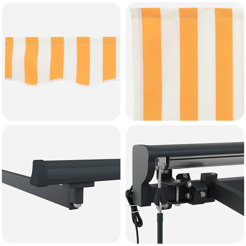 vidaXL Cortina Retractabilă Galben și alb 350 x 250 cm