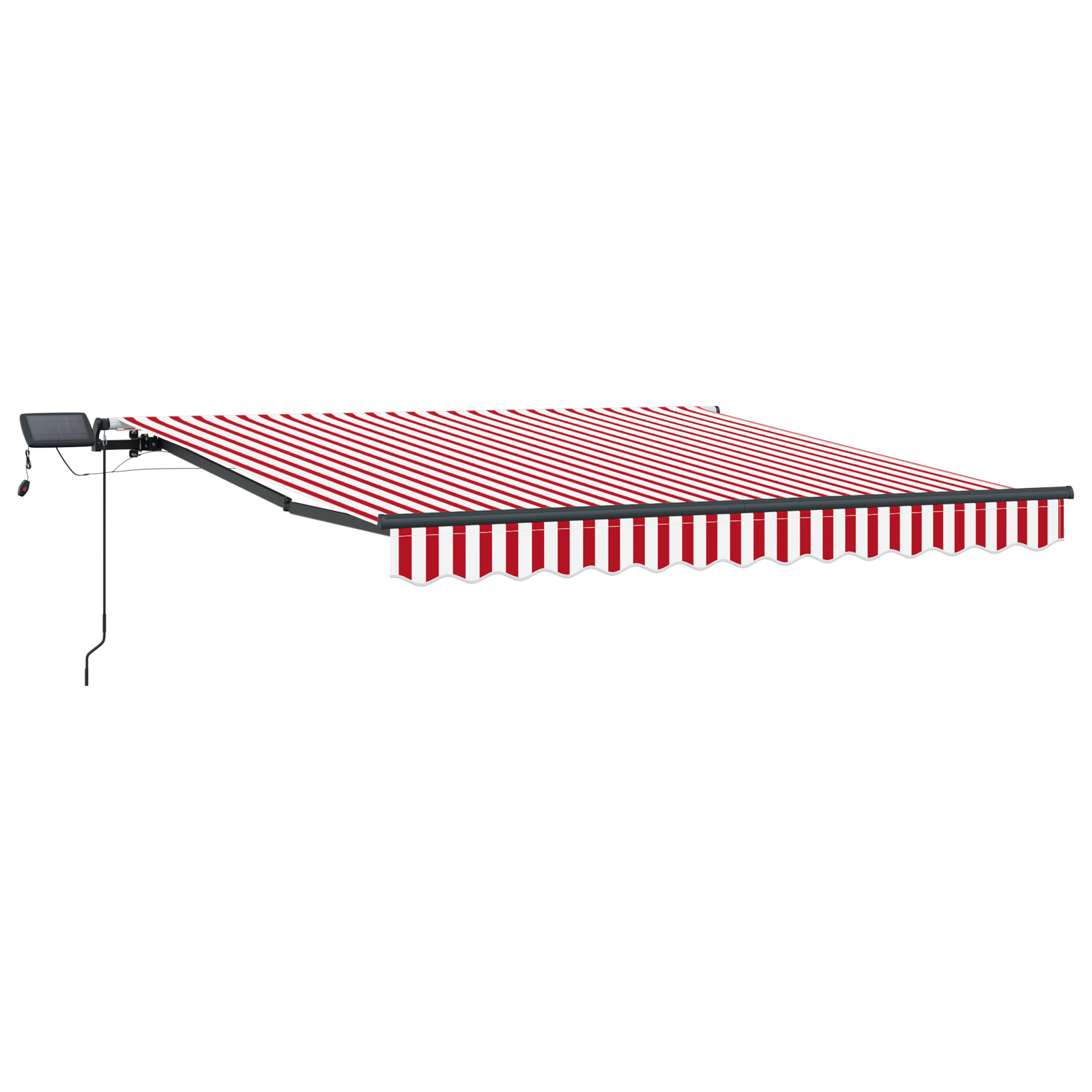 vidaXL Cortina Retractabilă Manual Roșu și alb 350 x 250 cm țesătură