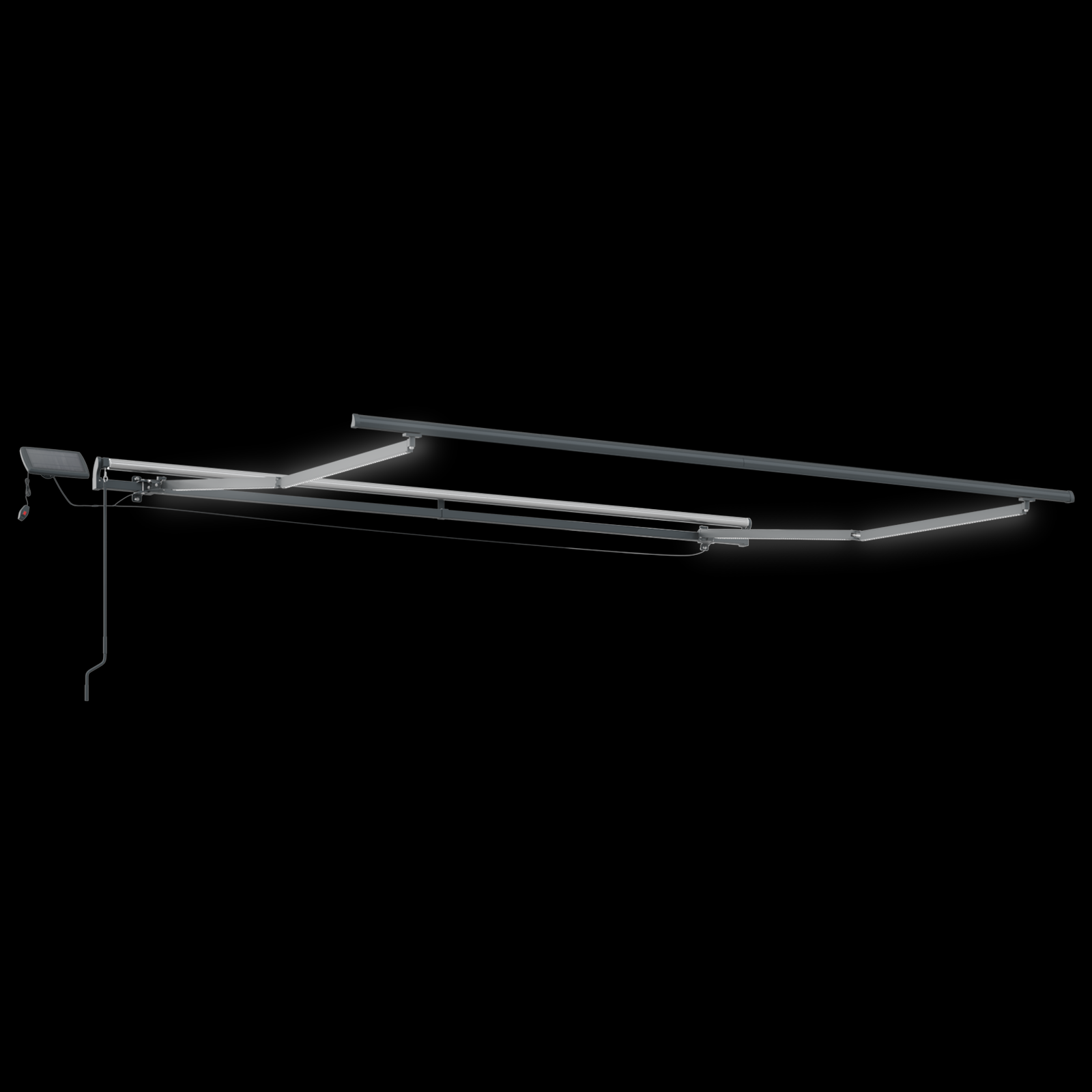 vidaXL Markiză manuală retractabilă cu dungi multicolore LED 350x250 cm