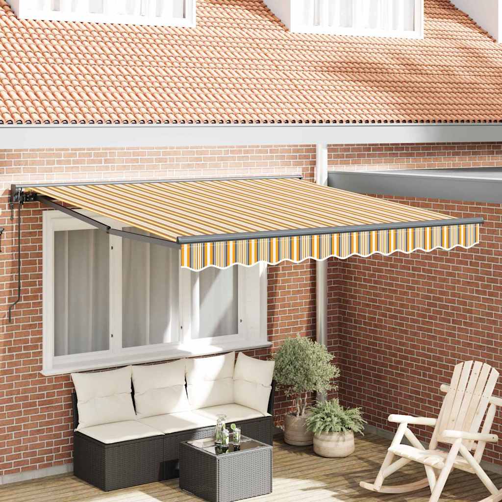 vidaXL Cortina Retractabilă Galben și gri 350 x 250 cm
