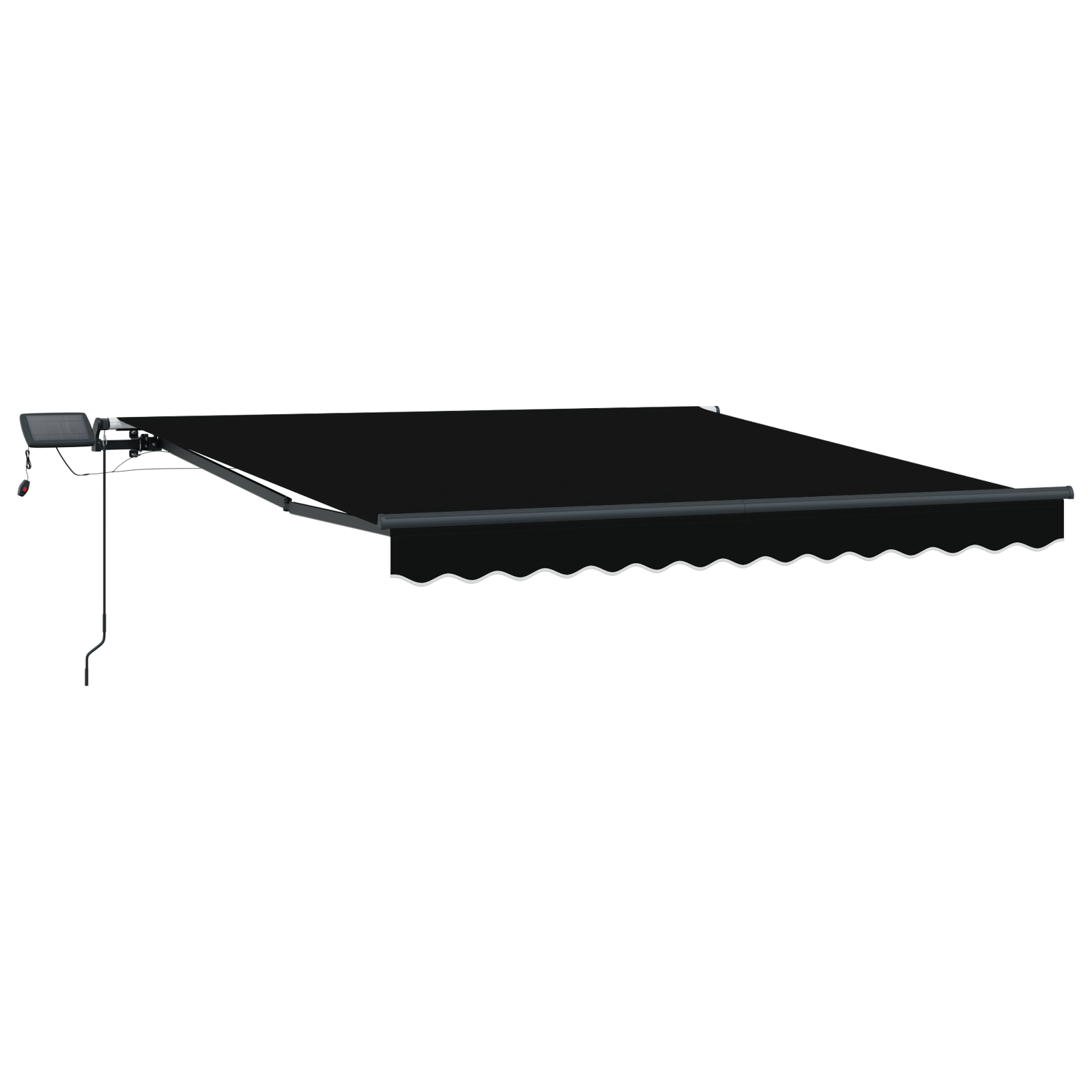 vidaXL Cortina Retractabilă Manual Negru 350 x 250 cm țesătură vidaXL Cortina Retractabilă Manual Negru 350 x 250 cm țesătură