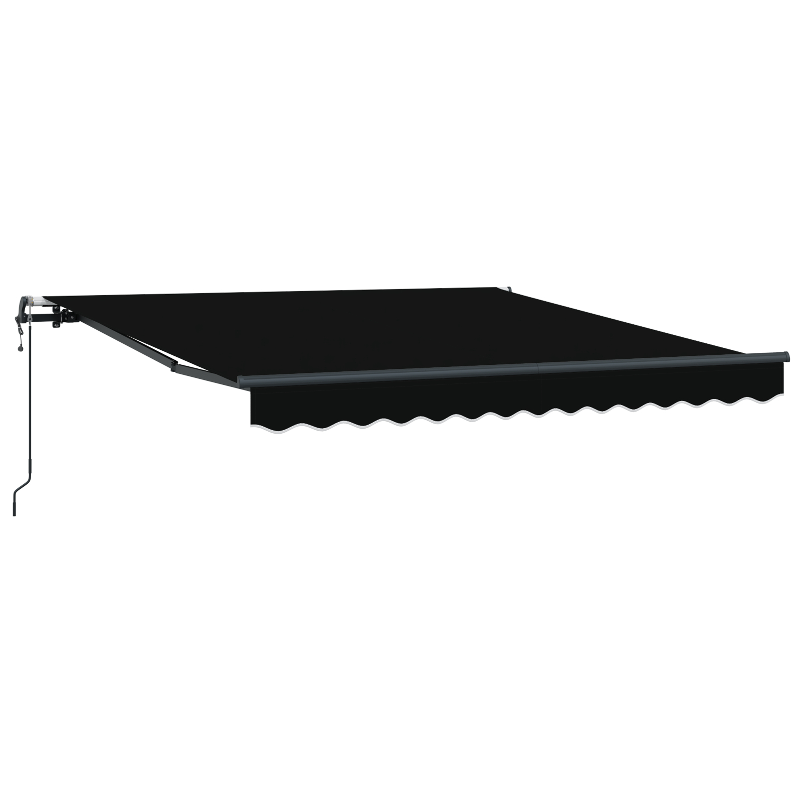 vidaXL Obra de soare retractabilă automată Negru 350x250 cm