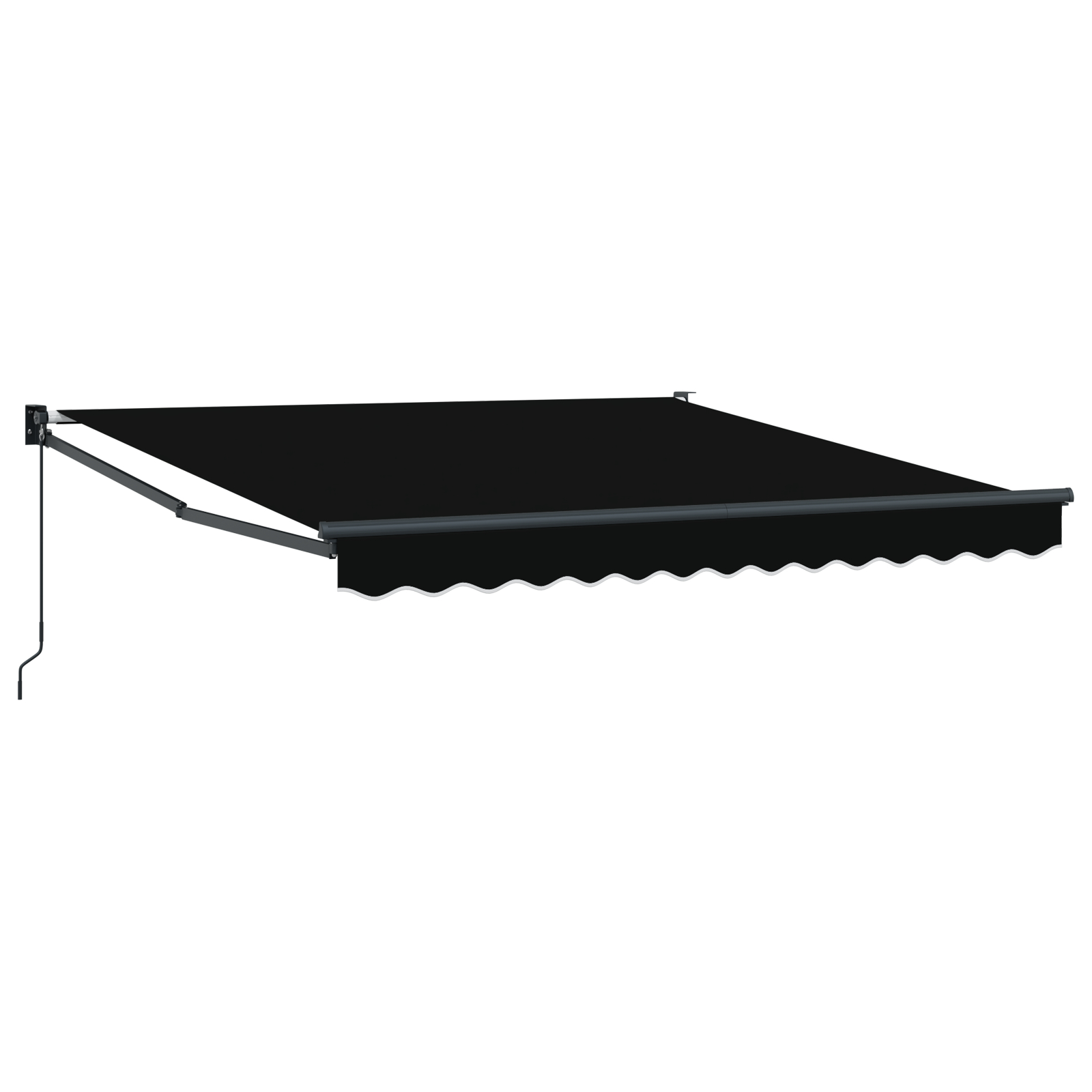 Marchiză manuală retractabilă vidaXL neagră 350x250 cm