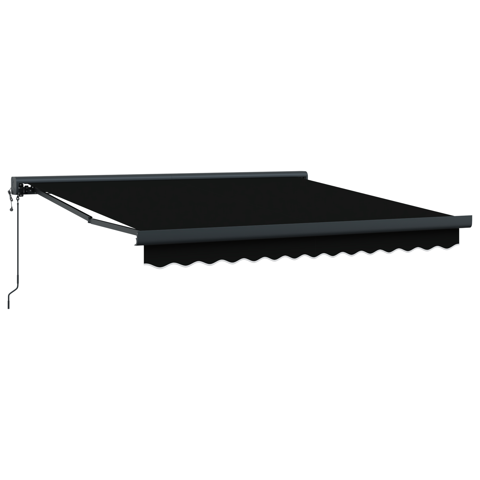 vidaXL Cortina Retractabilă Negru 350 x 250 cm Material textil, Metal vidaXL Cortina Retractabilă Negru 350 x 250 cm Material textil, Metal