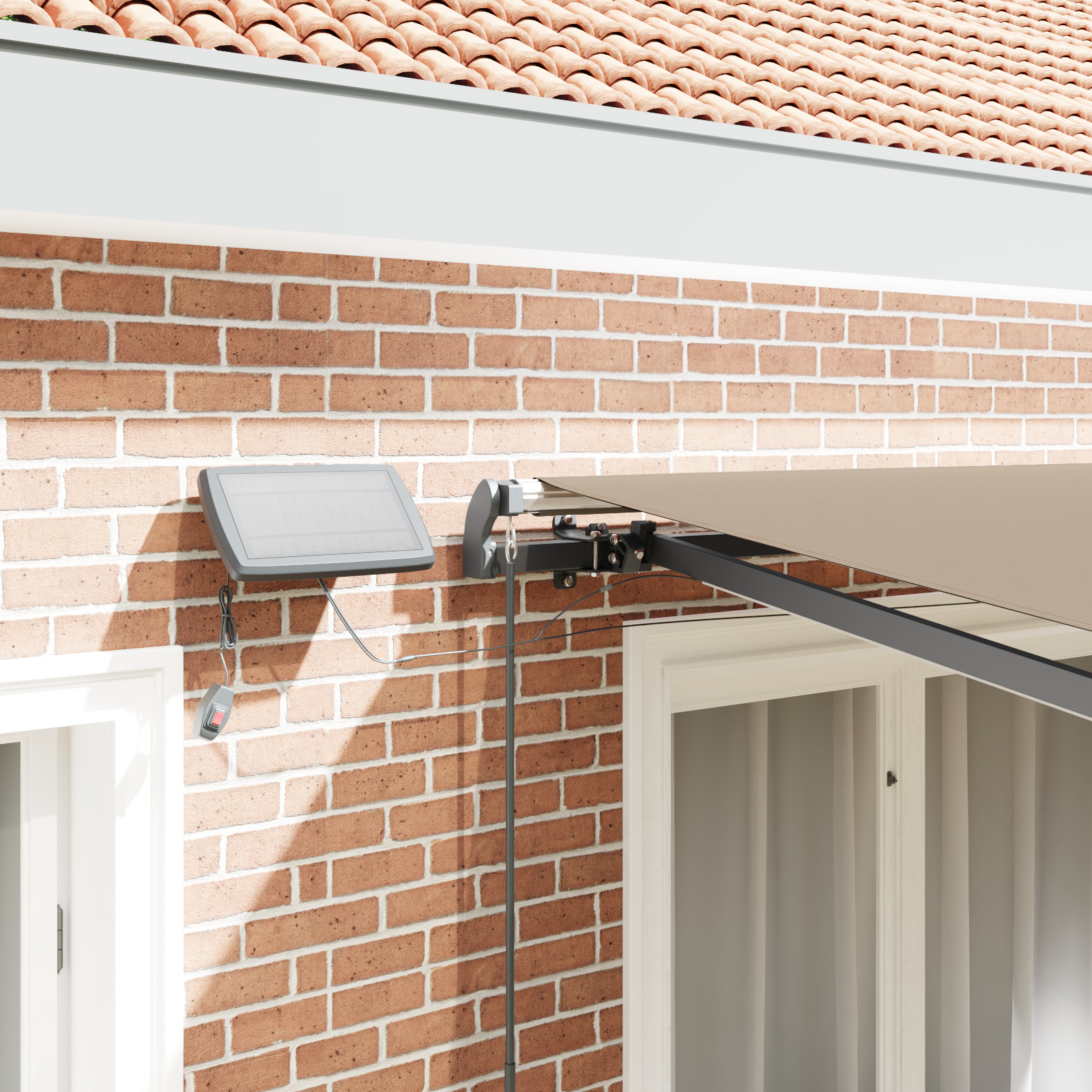 Marchiză manuală retractabilă vidaXL cu LED Bej 350x250 cm Marchiză manuală retractabilă vidaXL cu LED Bej 350x250 cm