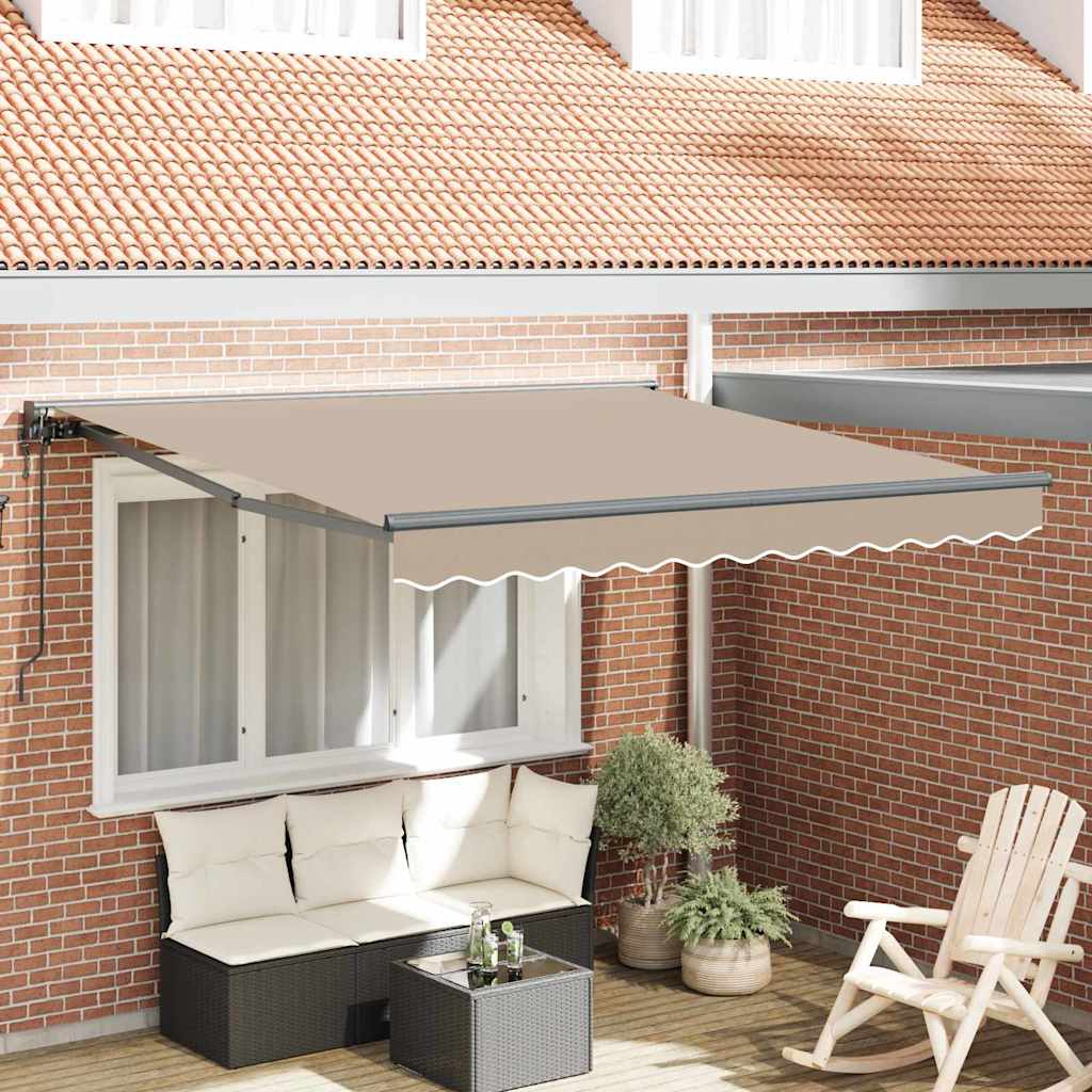 vidaXL Cortina Retractabilă Bej 350 x 250 cm Poliester și metal