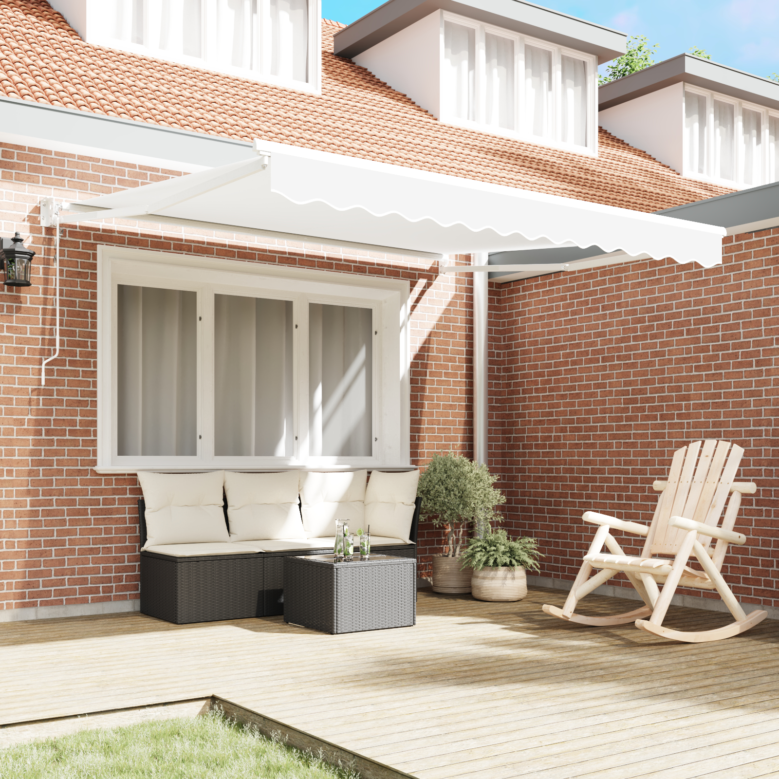 Marchiză retractabilă automată vidaXL Alb 350x250 cm Marchiză retractabilă automată vidaXL Alb 350x250 cm