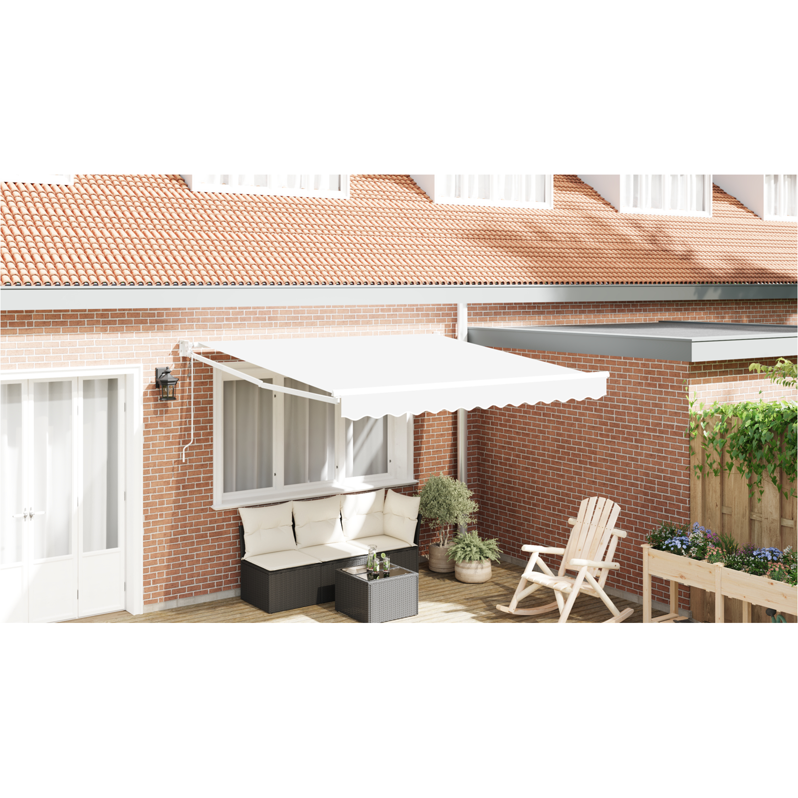 Marchiză retractabilă automată vidaXL Alb 350x250 cm Marchiză retractabilă automată vidaXL Alb 350x250 cm