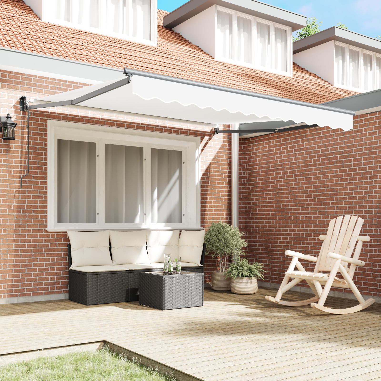 Marchiză Automată Retractabilă vidaXL Alb 350x250 cm Marchiză Automată Retractabilă vidaXL Alb 350x250 cm