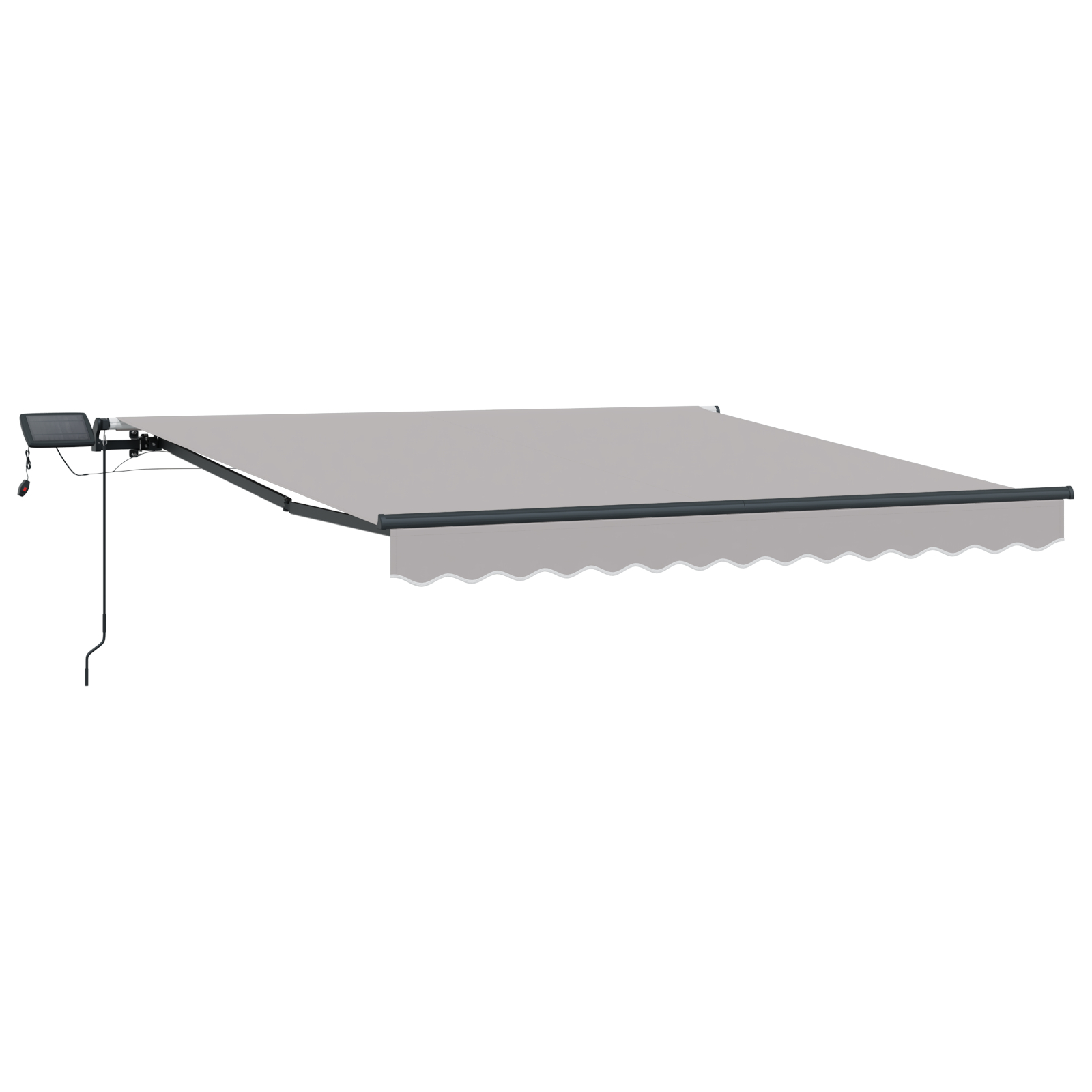 Marchiză retractabilă manuală vidaXL cu LED Gri deschis 350x250 cm Marchiză retractabilă manuală vidaXL cu LED Gri deschis 350x250 cm