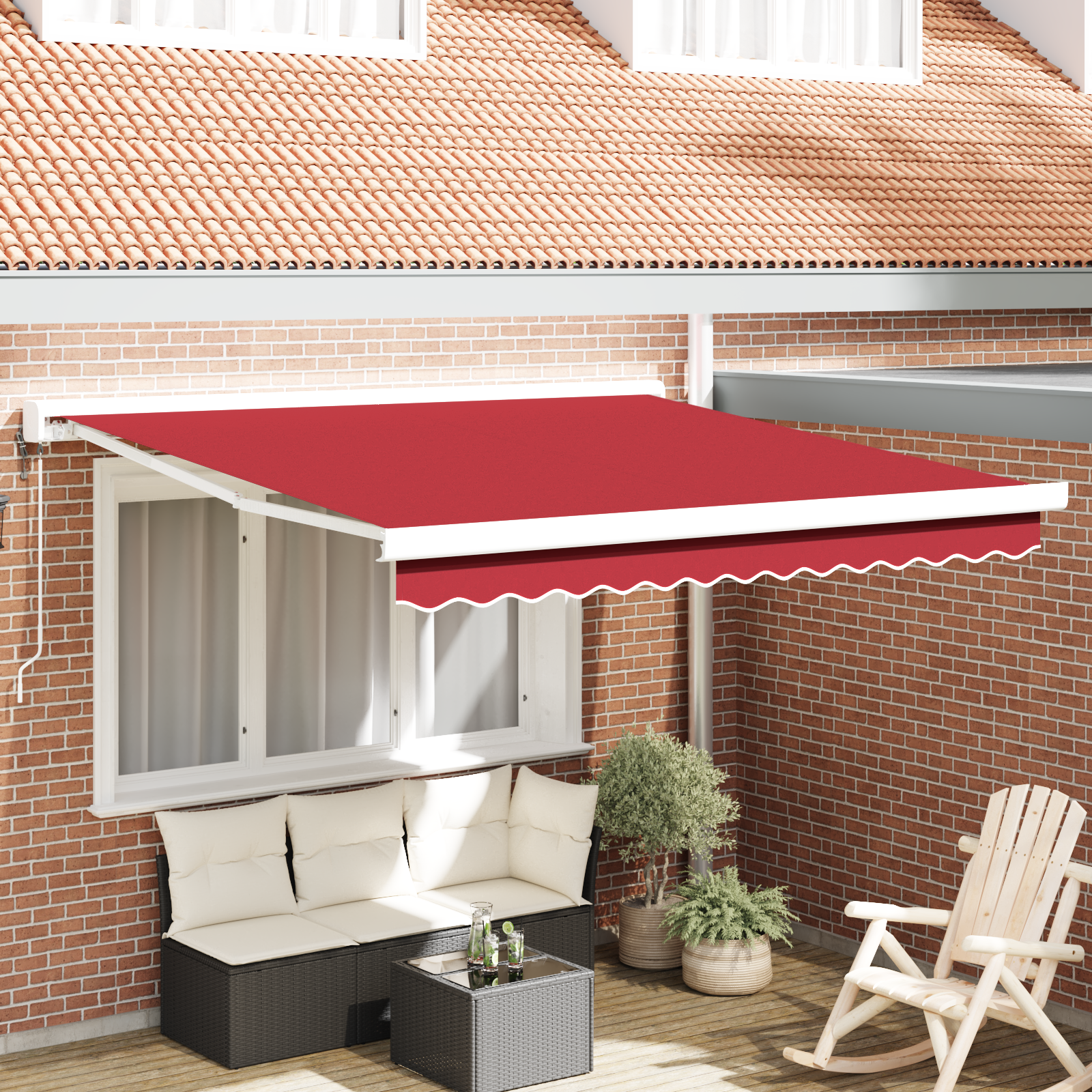 vidaXL Paravan retractabil automată roșu 350x250 cm vidaXL Paravan retractabil automată roșu 350x250 cm