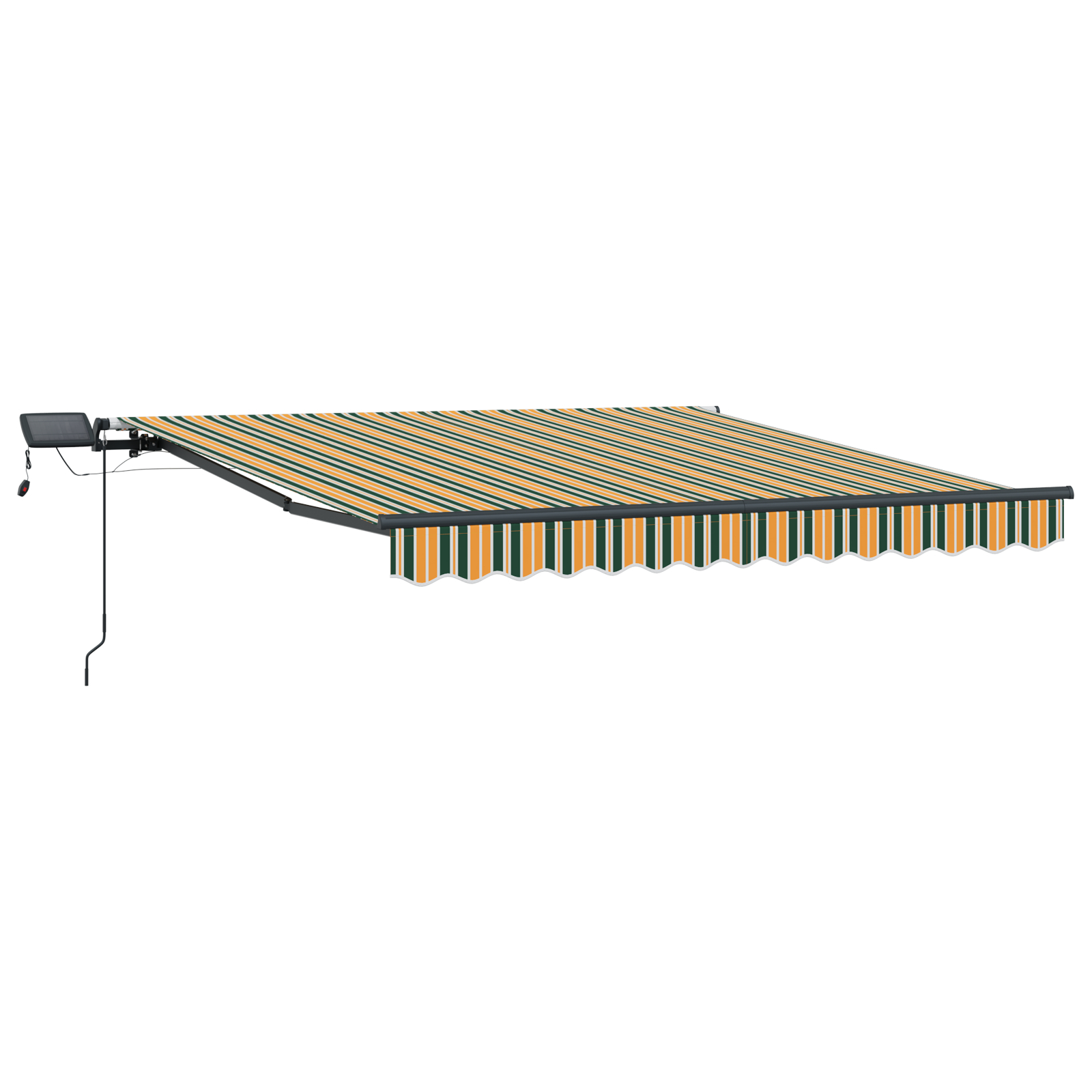 Marchiză manuală retractabilă vidaXL cu LED Verde și Galben 350x250 cm Marchiză manuală retractabilă vidaXL cu LED Verde și Galben 350x250 cm