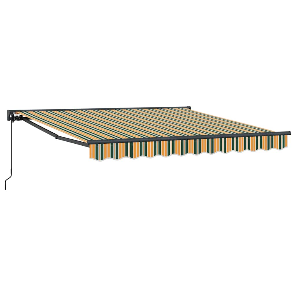 vidaXL Cortina Retractabilă Manual Verde și galben 350 x 250 cm