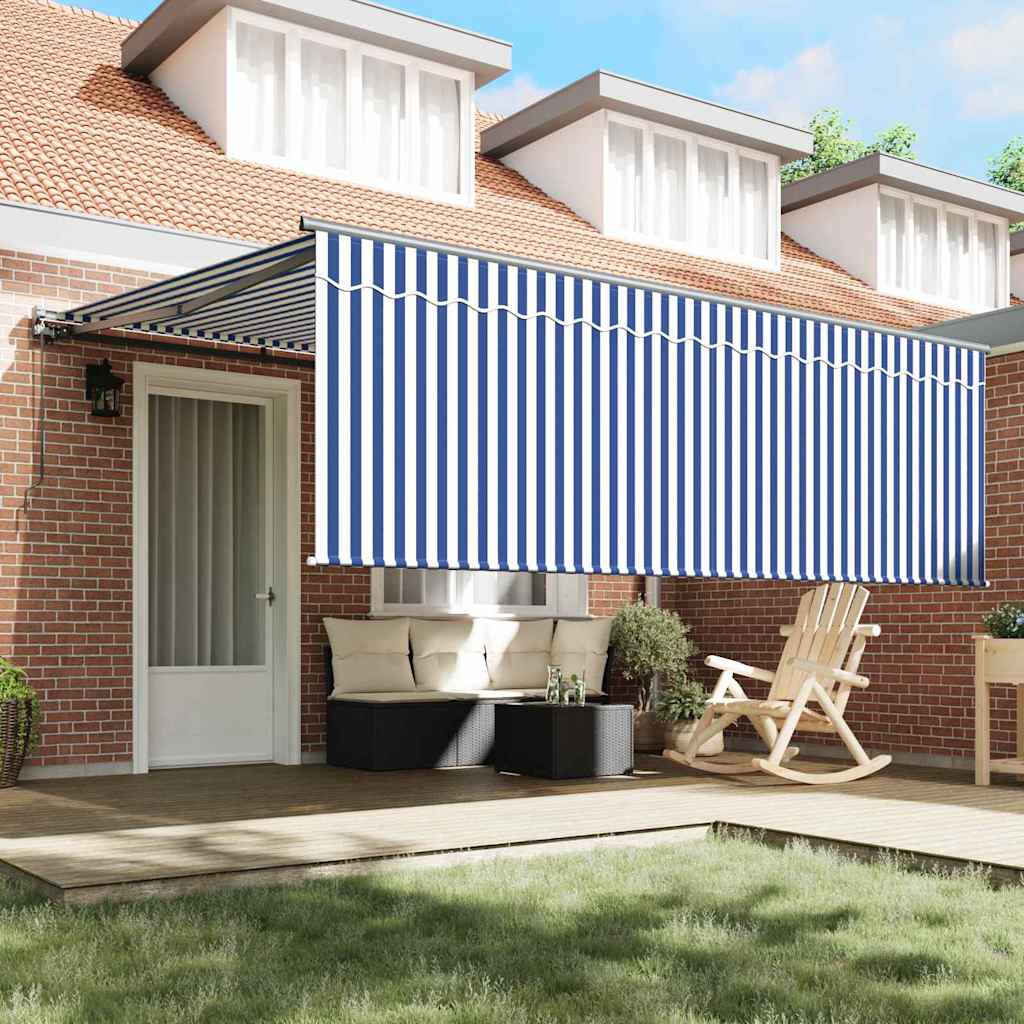 vidaXL Cortina Retractabilă Manual Albastru și antracit 400 × 300 cm vidaXL Cortina Retractabilă Manual Albastru și antracit 400 × 300 cm