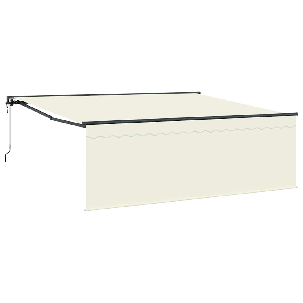 vidaXL Cortina Retractabilă Manual Crem 400 × 300 cm țesătură vidaXL Cortina Retractabilă Manual Crem 400 × 300 cm țesătură