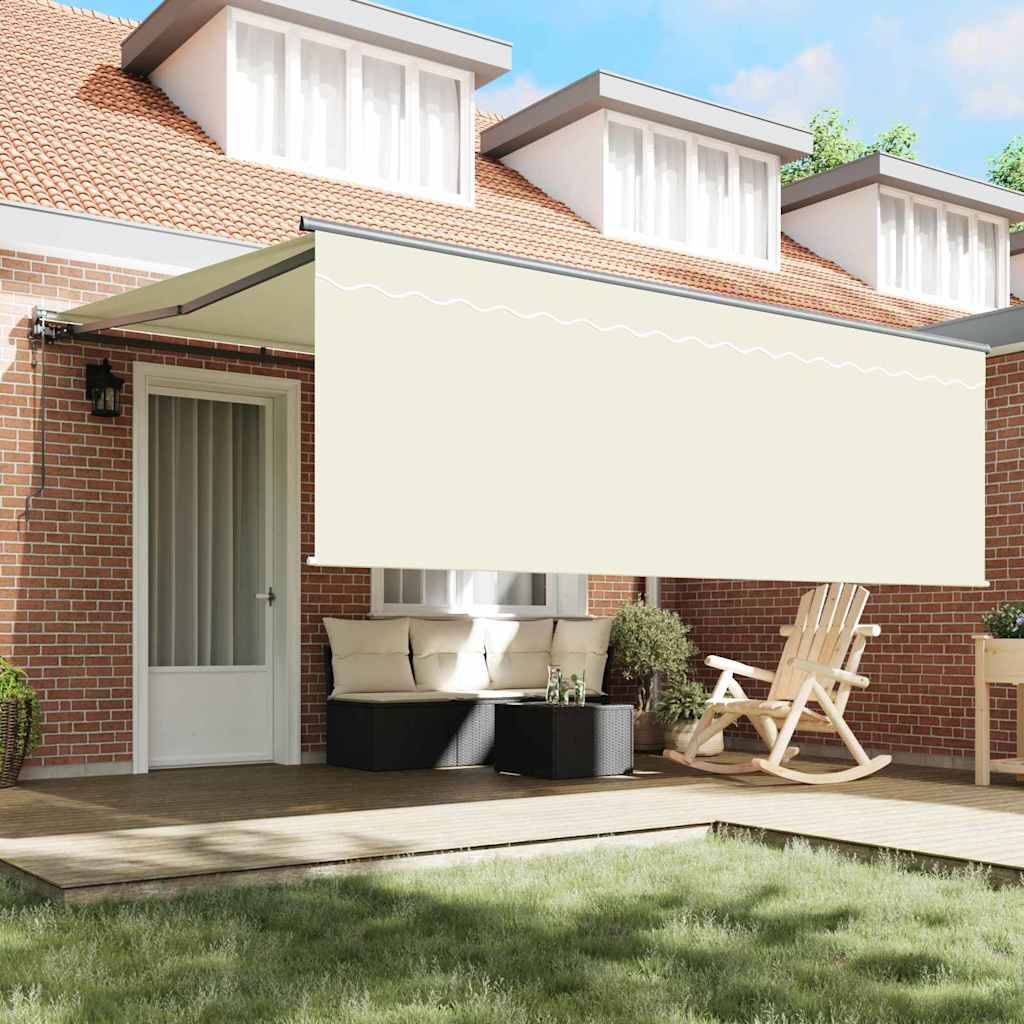 vidaXL Cortina Retractabilă Manual Crem 400 × 300 cm țesătură vidaXL Cortina Retractabilă Manual Crem 400 × 300 cm țesătură