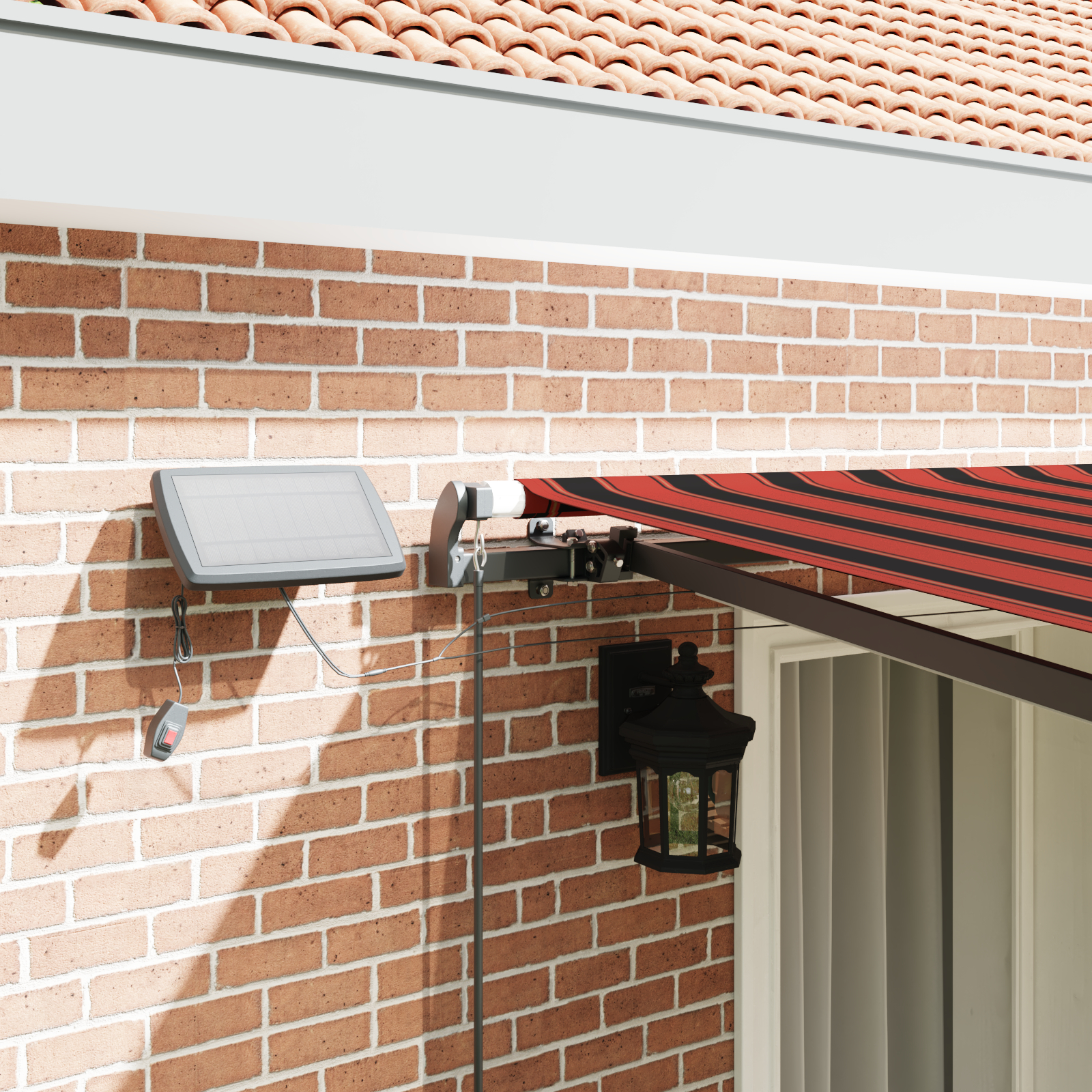 vidaXL Cortina Retractabilă portocaliu și maro 400 × 300 cm țesătură vidaXL Cortina Retractabilă portocaliu și maro 400 × 300 cm țesătură