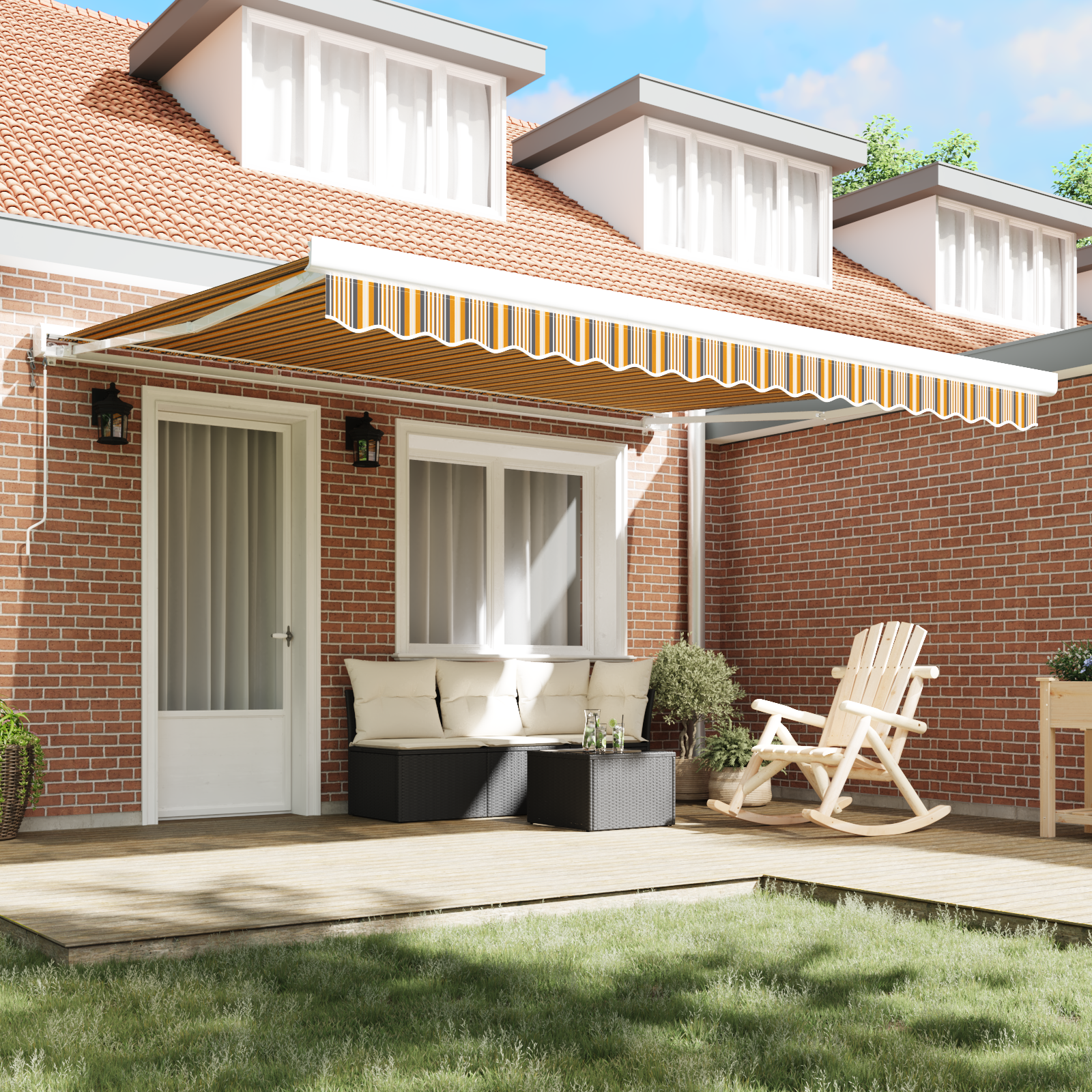 vidaXL Cortina Retractabilă Multicolour 400 × 300 cm vidaXL Cortina Retractabilă Multicolour 400 × 300 cm