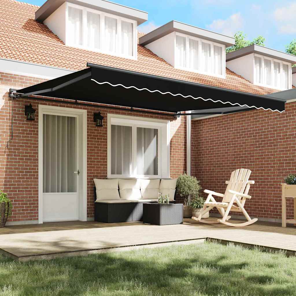 vidaXL Cortina Retractabilă Negru 400 × 300 cm Poliester și metal