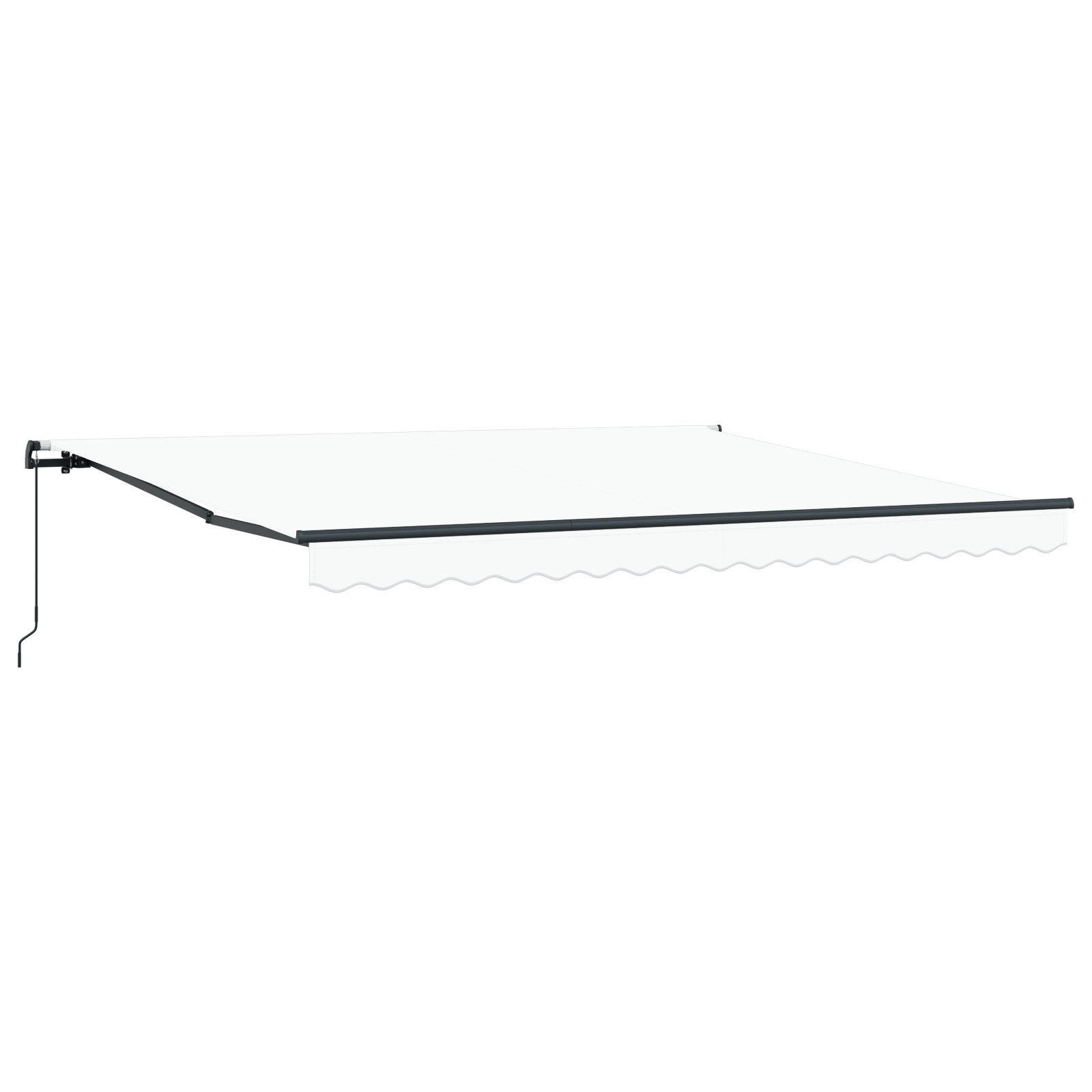 vidaXL Copertină Manual Alb 400 × 300 cm Poliester vidaXL Copertină Manual Alb 400 × 300 cm Poliester
