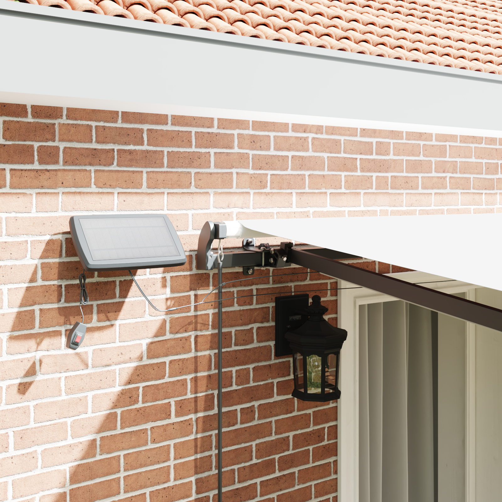 Marchiză manuală retractabilă vidaXL cu LED Alb 400x300 cm Marchiză manuală retractabilă vidaXL cu LED Alb 400x300 cm