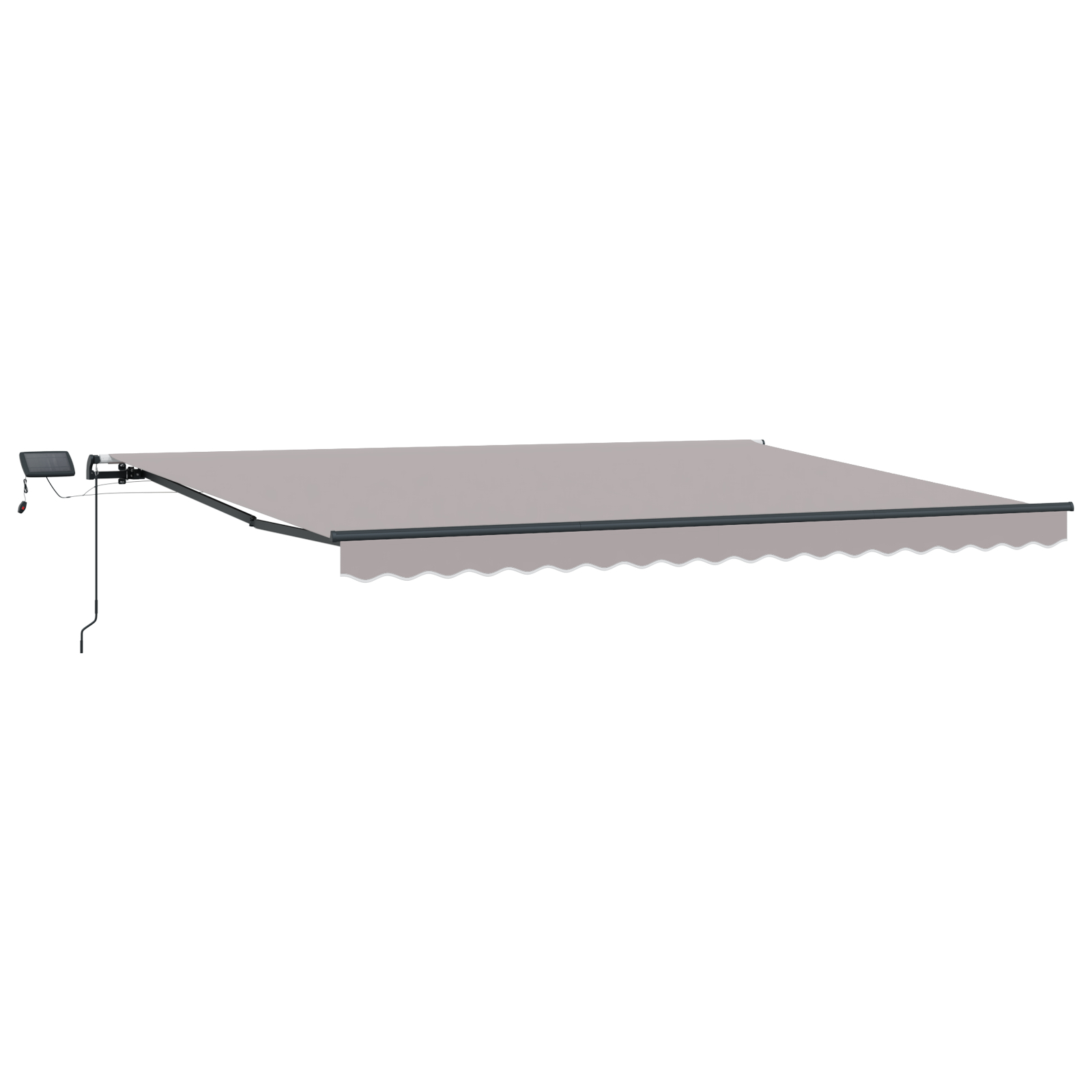 Marchiză manuală retractabilă vidaXL cu LED gri deschis 400x300 cm Marchiză manuală retractabilă vidaXL cu LED gri deschis 400x300 cm